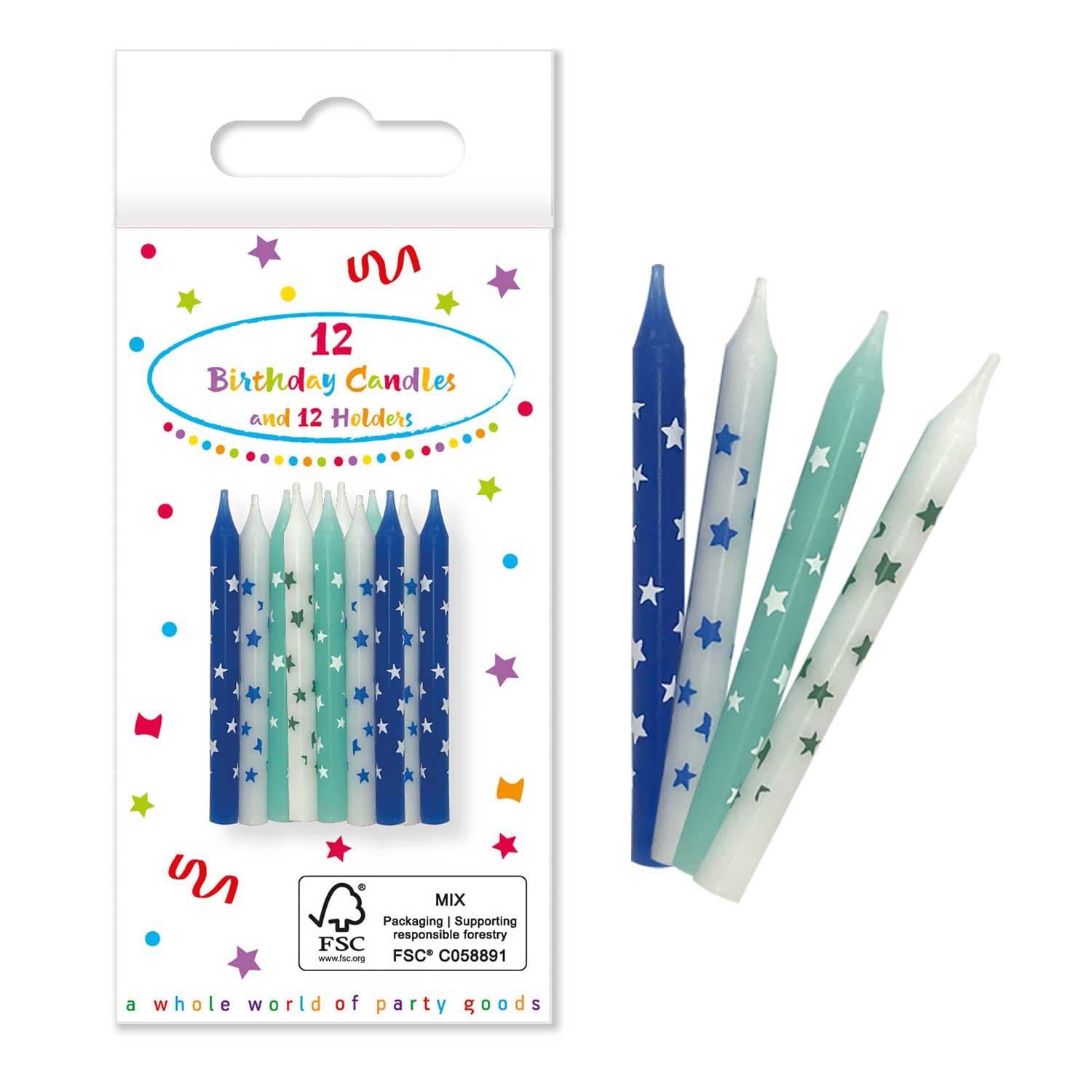 Kūku sveces zilas Decorata Party