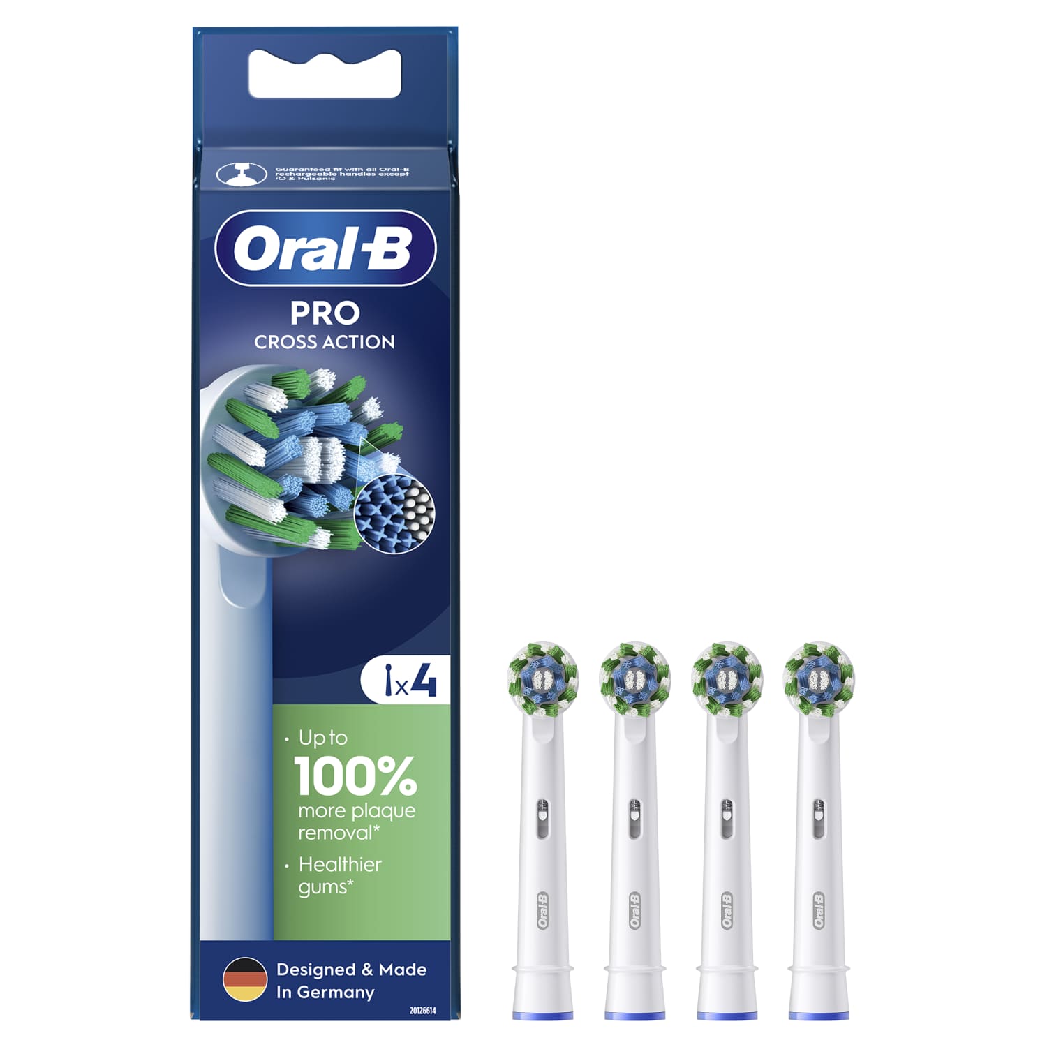 El. dantų šep. galv. ORAL-B CROSS ACT. 4 vnt.