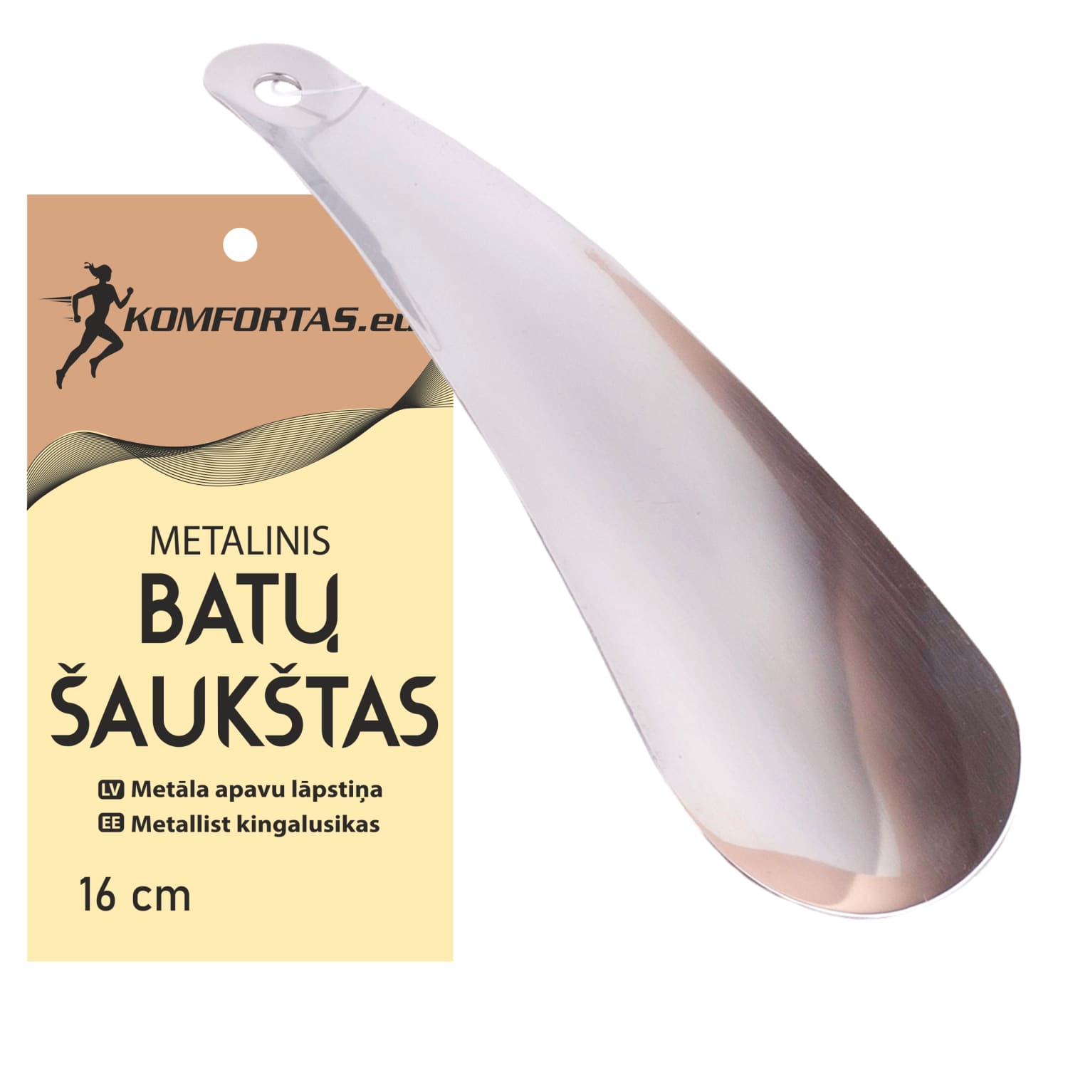 Metalinis batų šaukštas KOMFORTAS, 16 cm