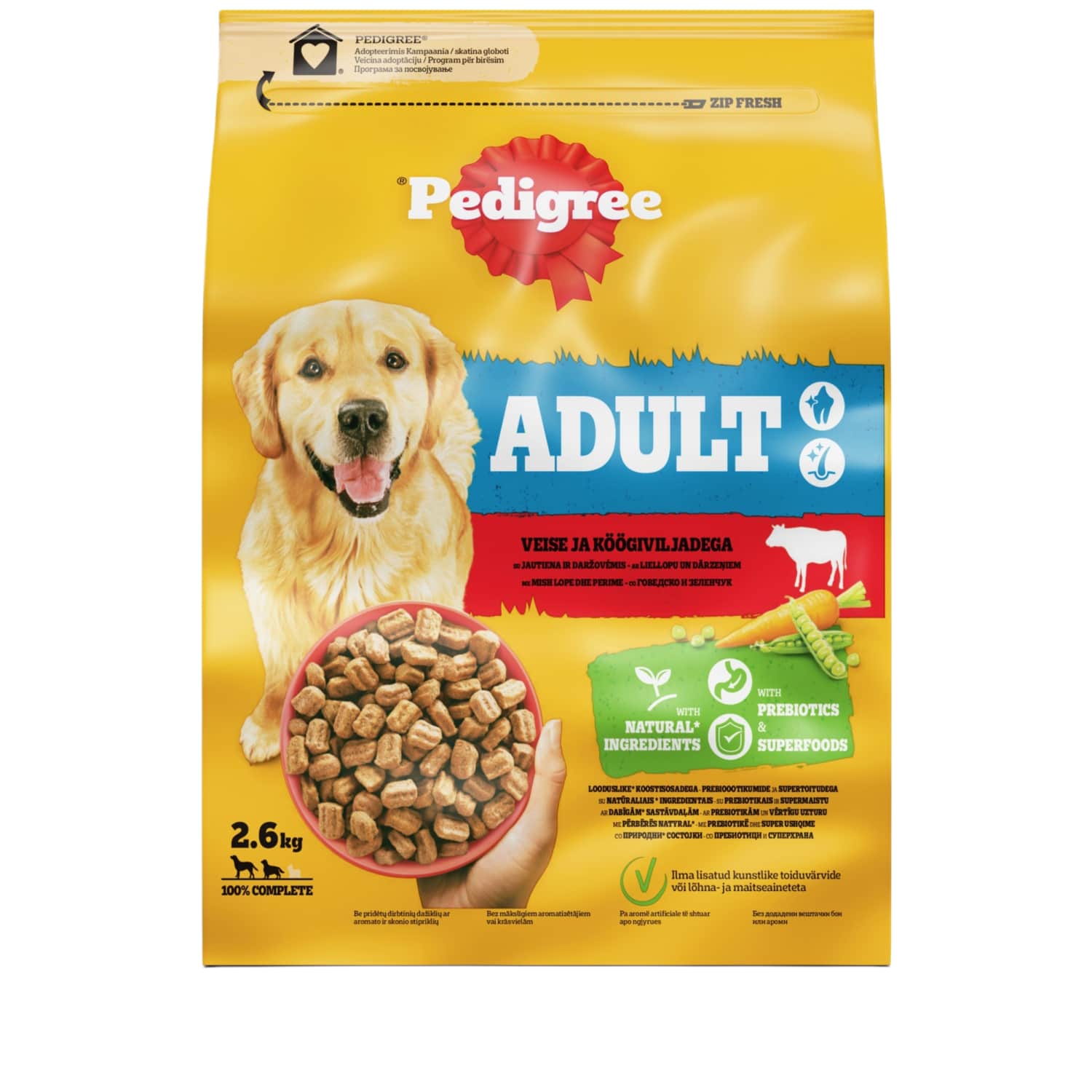 S.bar.suņ. Pedigree ar liellop.,dārzeņ. 2,6kg