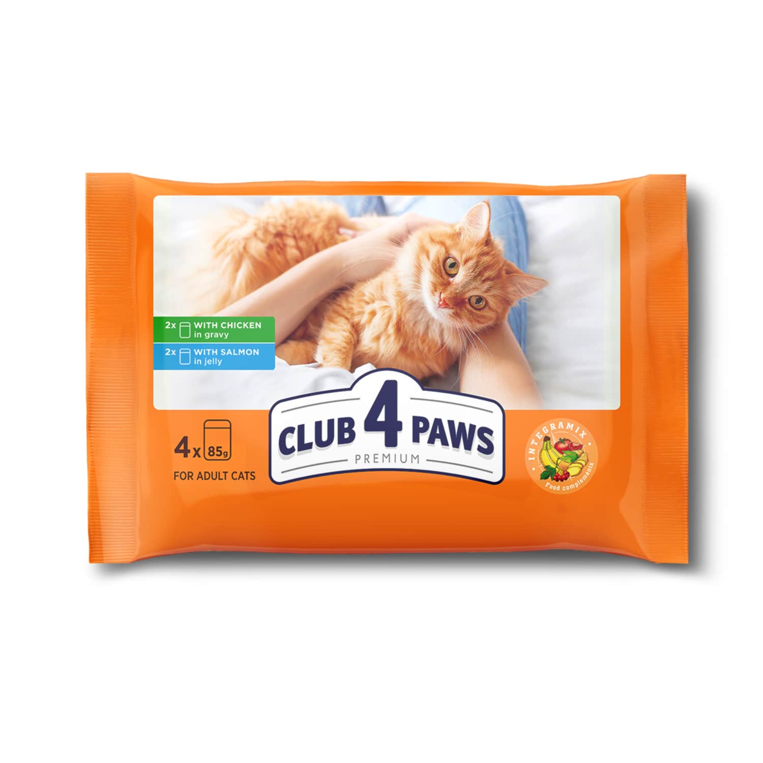 Kačių ėd. višt., lašiša CLUB 4 PAWS, 4x85 g