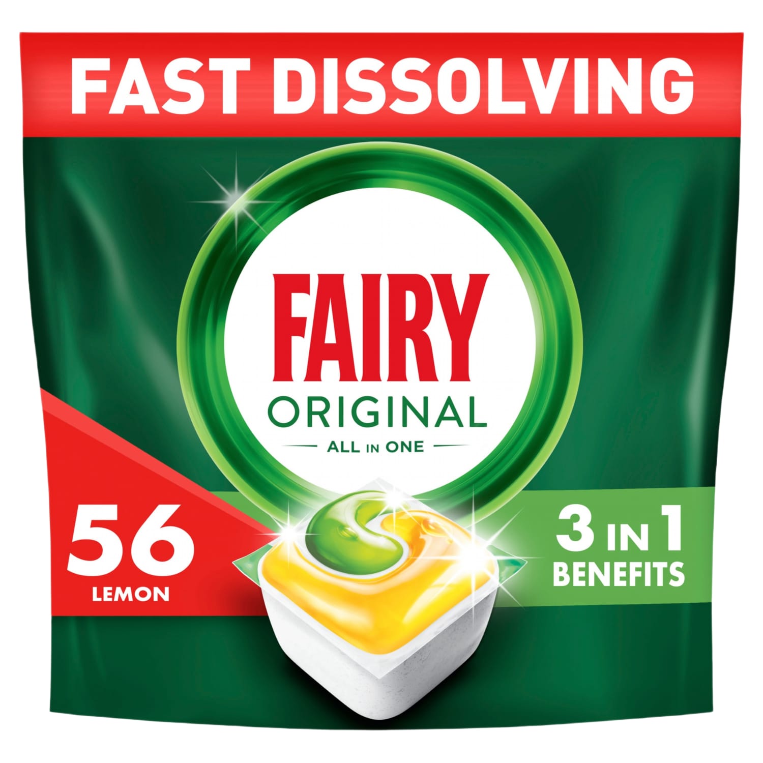Nõudep.kaps. Fairy All in One Lemon 56tk