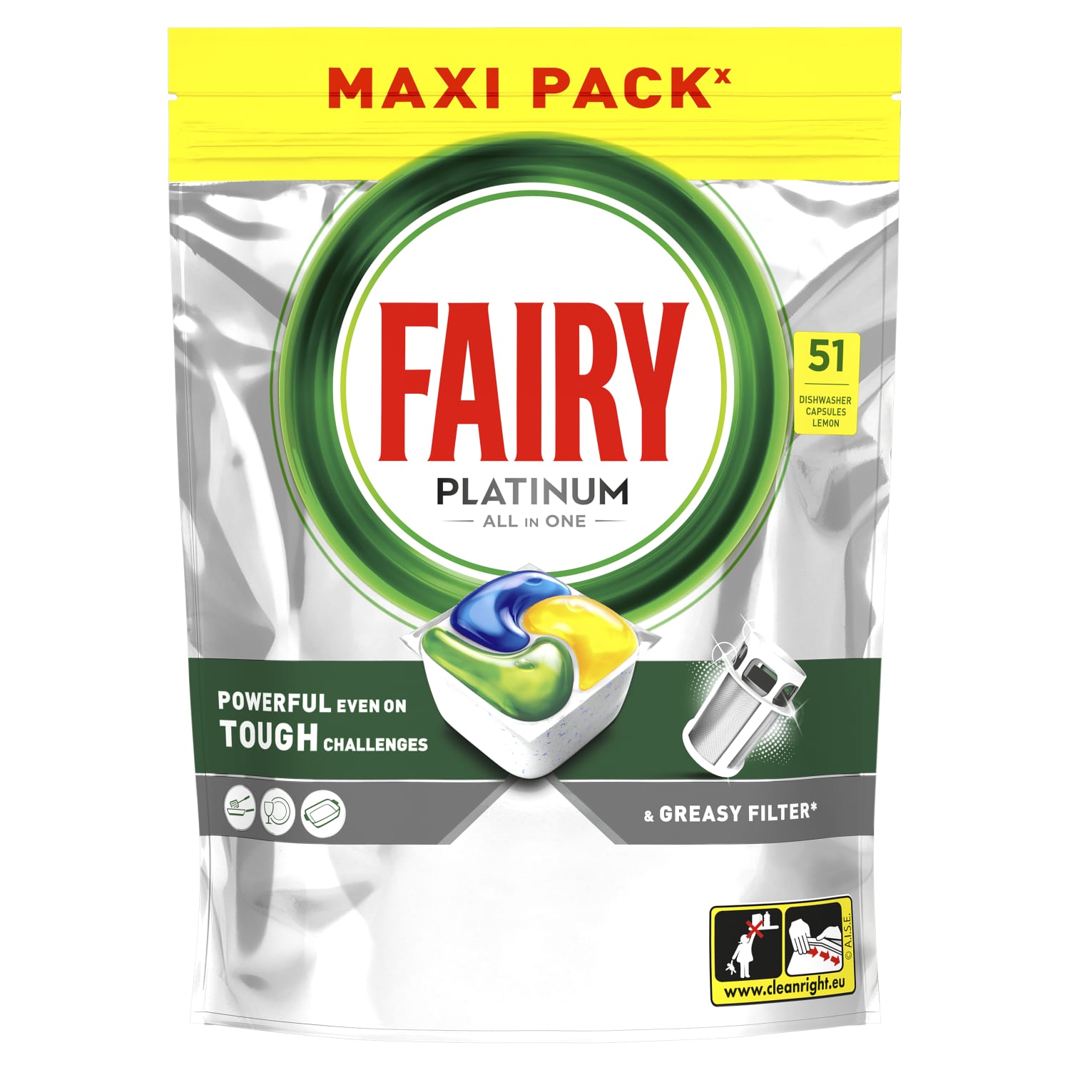 Trauku mazg. kap. Fairy Platinum Lemon 51gab.