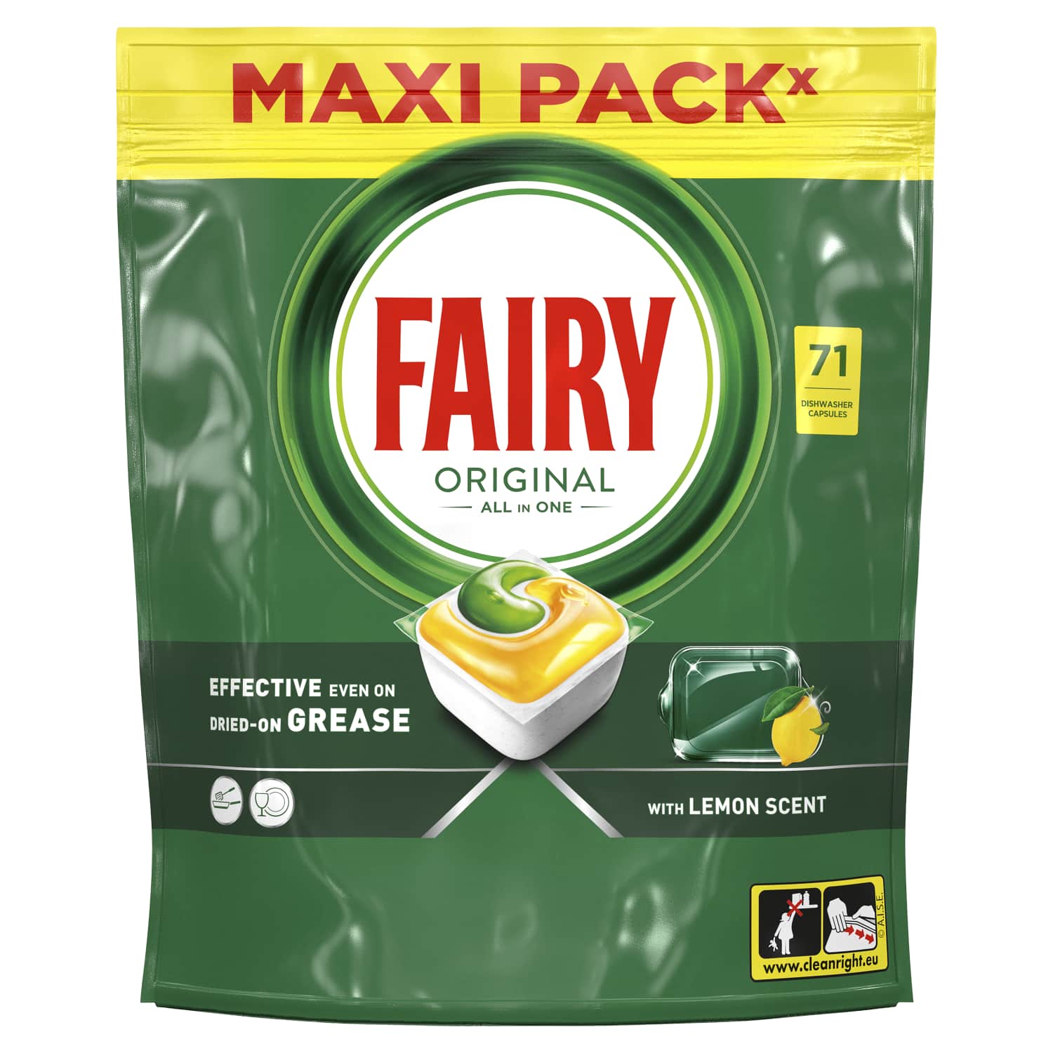 Nõudep.kaps. Fairy All in One Lemon 71tk