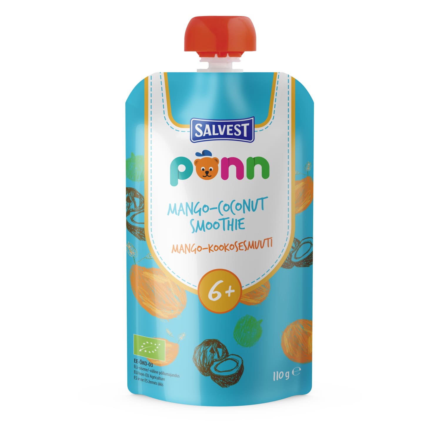 Smūtijs Ponn Mango -kokosriekstu 6m+ BIO 110g