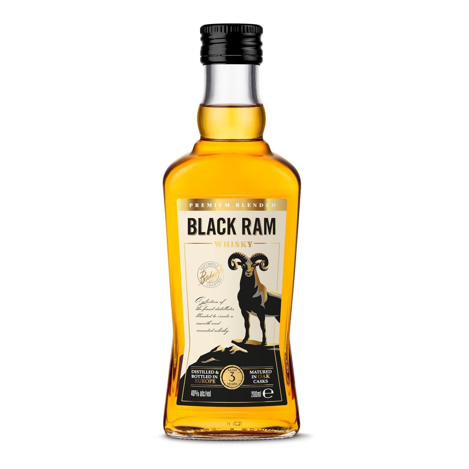 Viskis BLACK RAM, 40 %, 200 ml