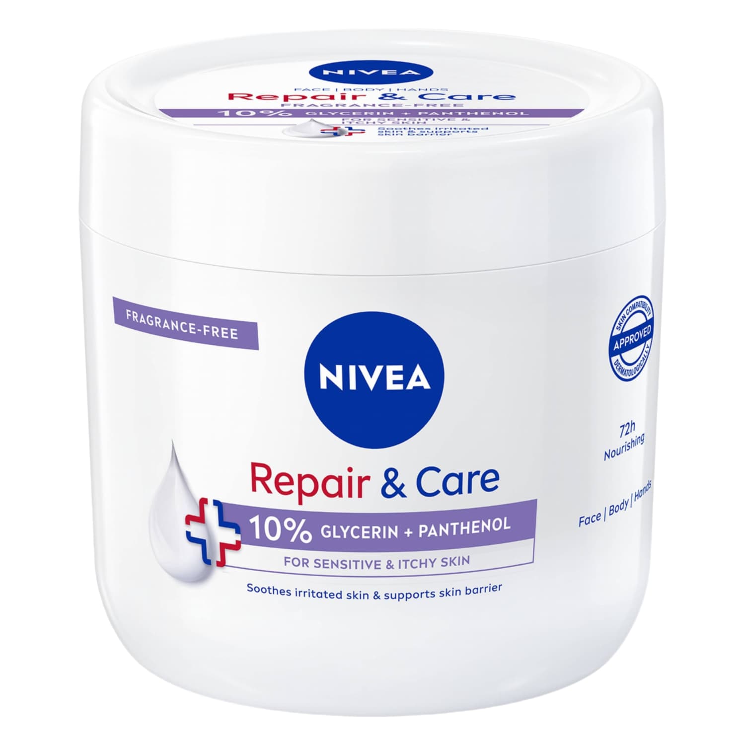 Krēms jūtīgai ādai Nivea Repair 400ml
