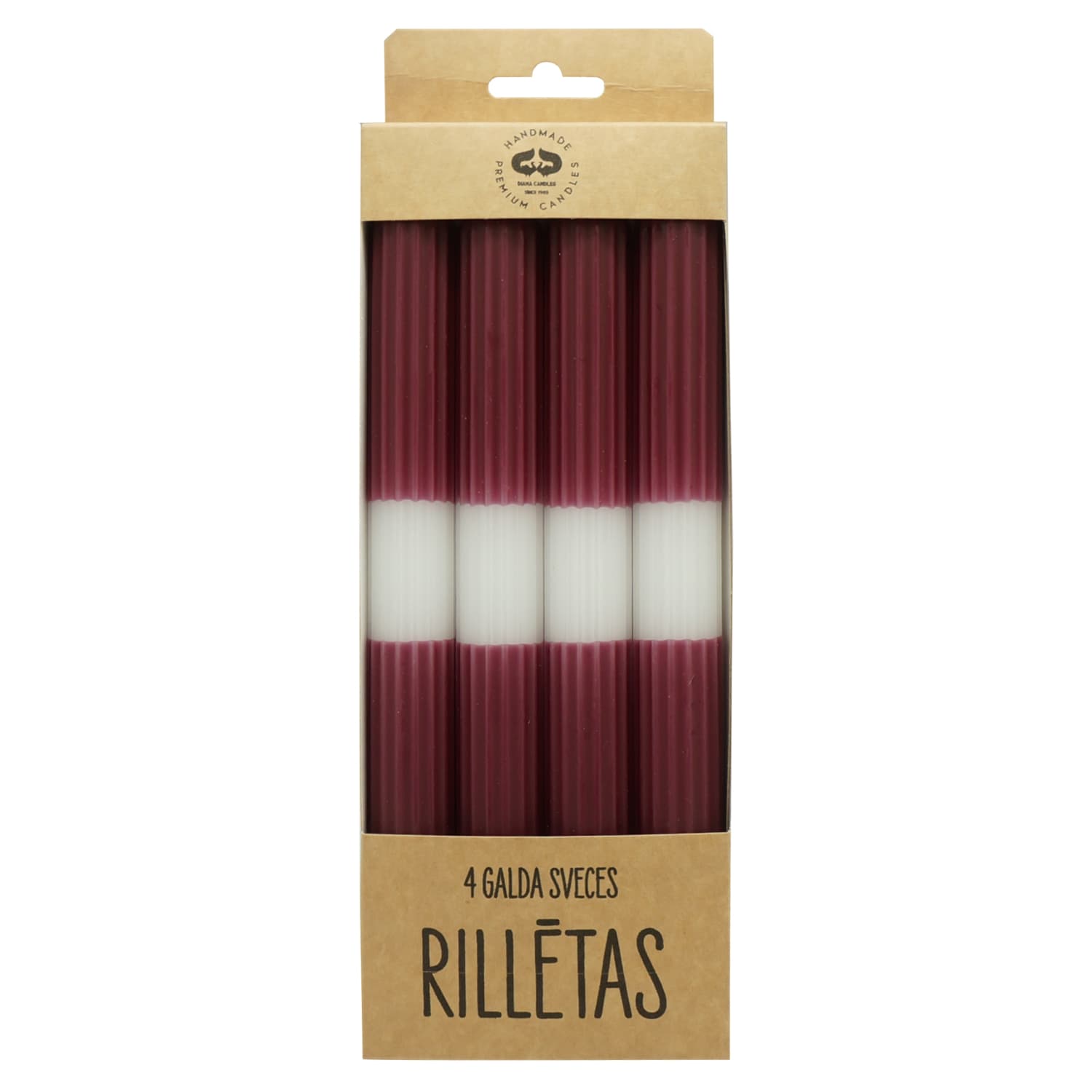 Parafīna galda sveces 2.2*24cm 4gab LV