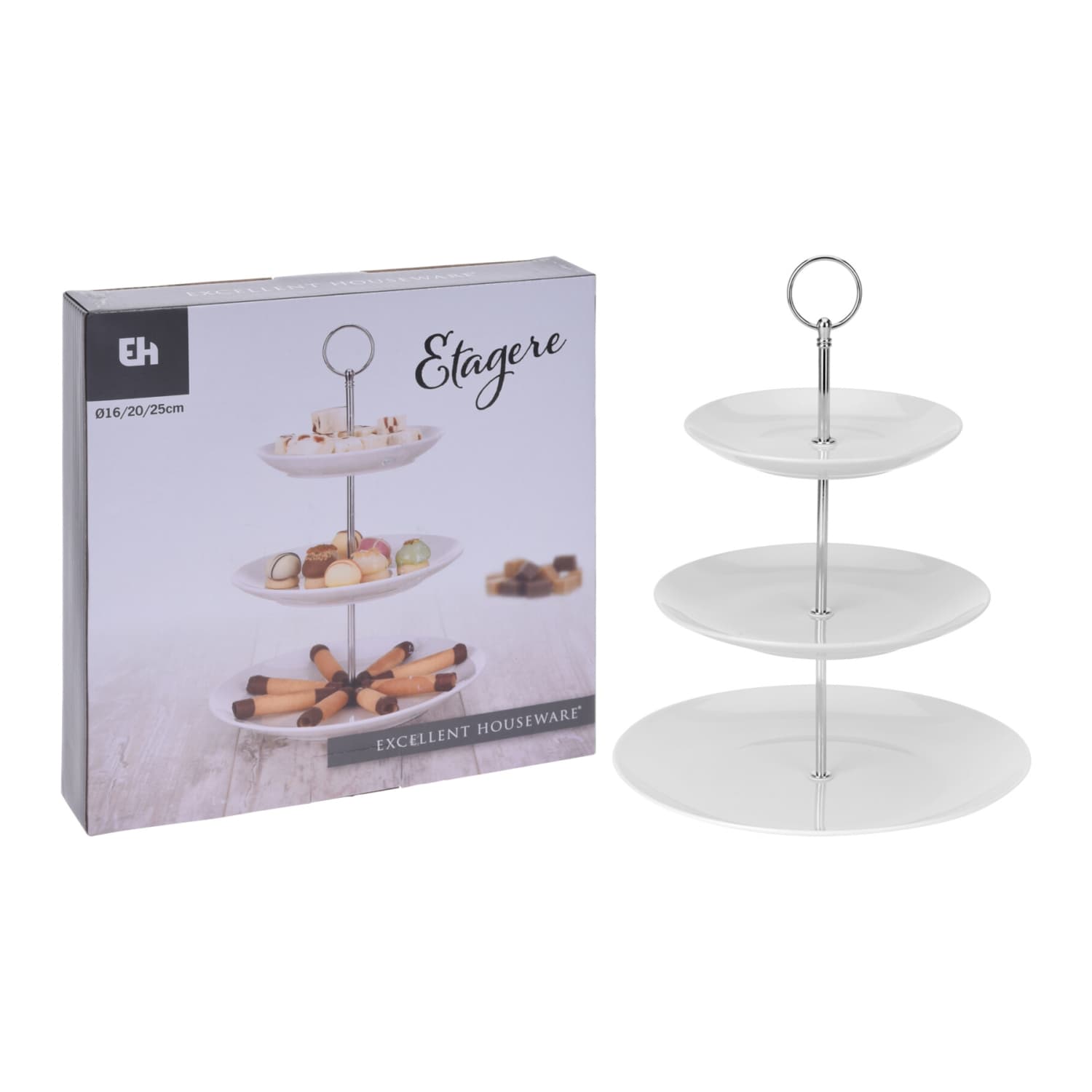 Porcelāna uzkodu stends 3 slāņi CH25