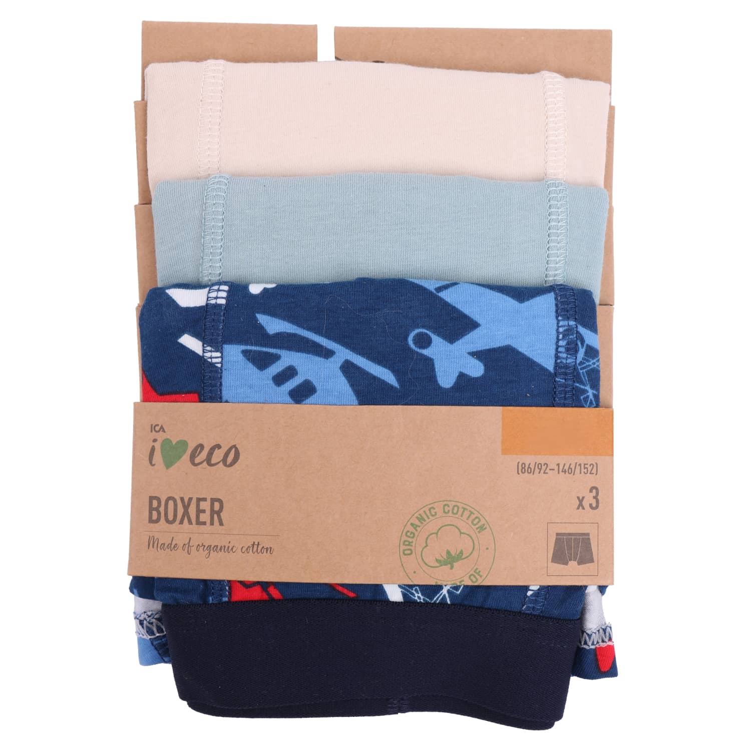 Poiste bokserid I Love Eco 3p 134/140