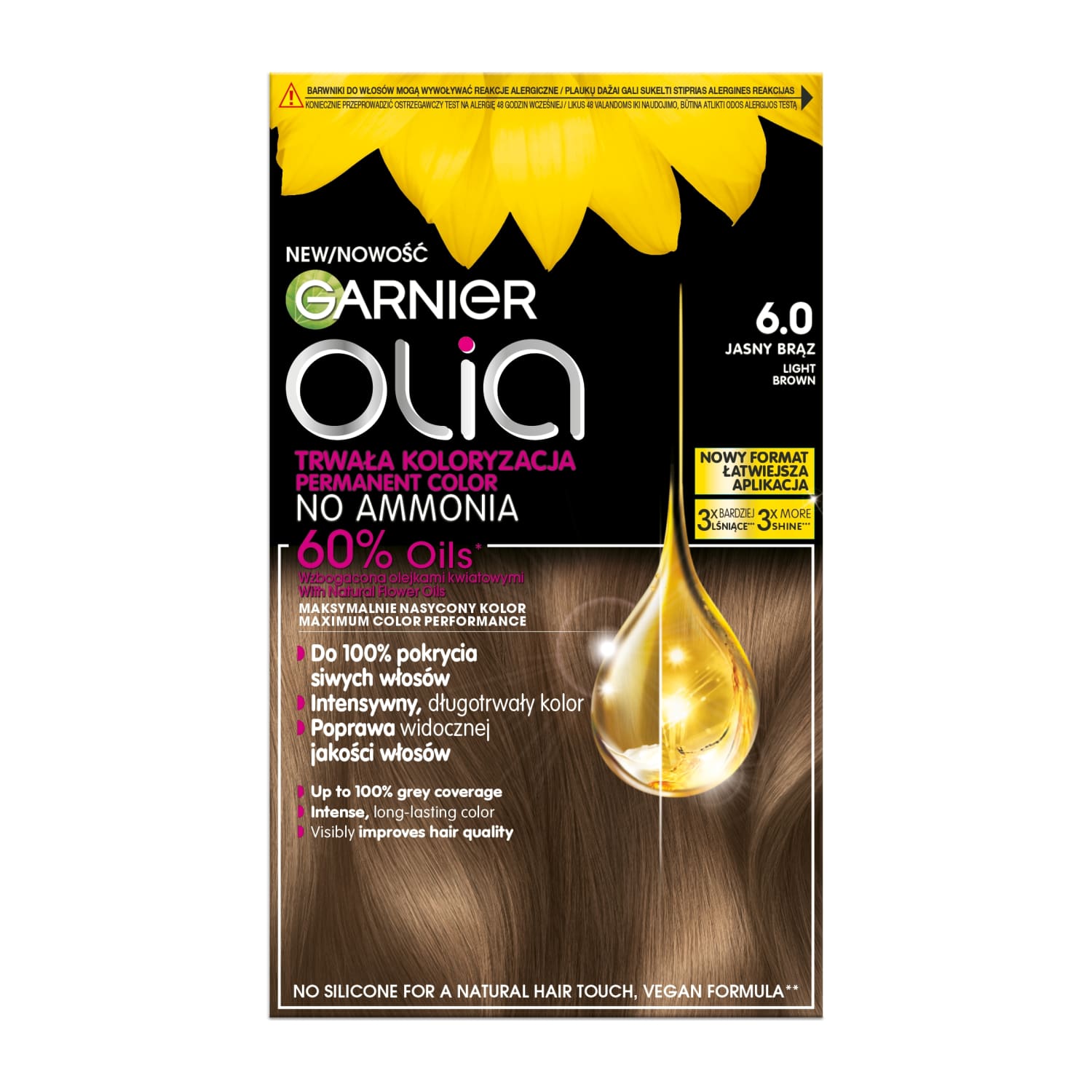 Matu krāsa Garnier Olia 6.0 gaiši brūna 1gab