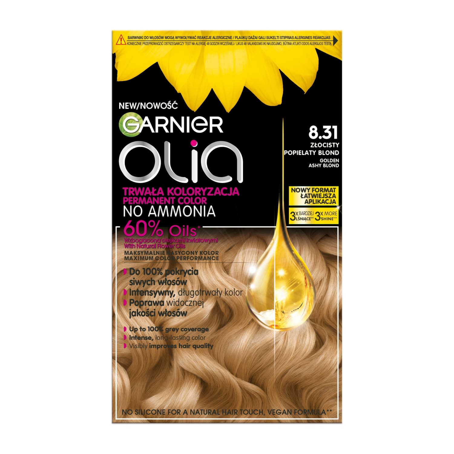 J.värv Garnier Olia k.püs. 8,31 kuld. tuhkbl.