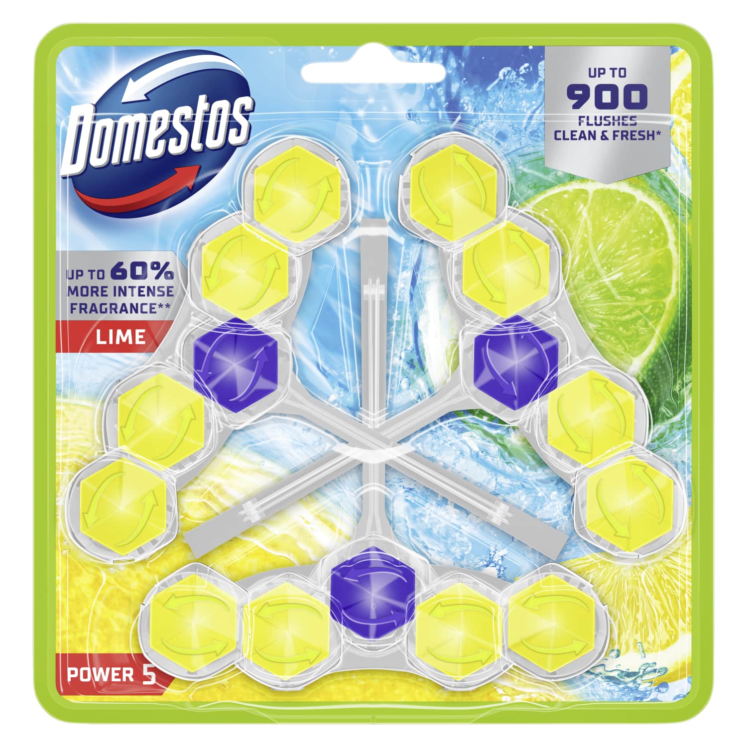 WC-värskendaja Domestos P5 Lime 3x50g