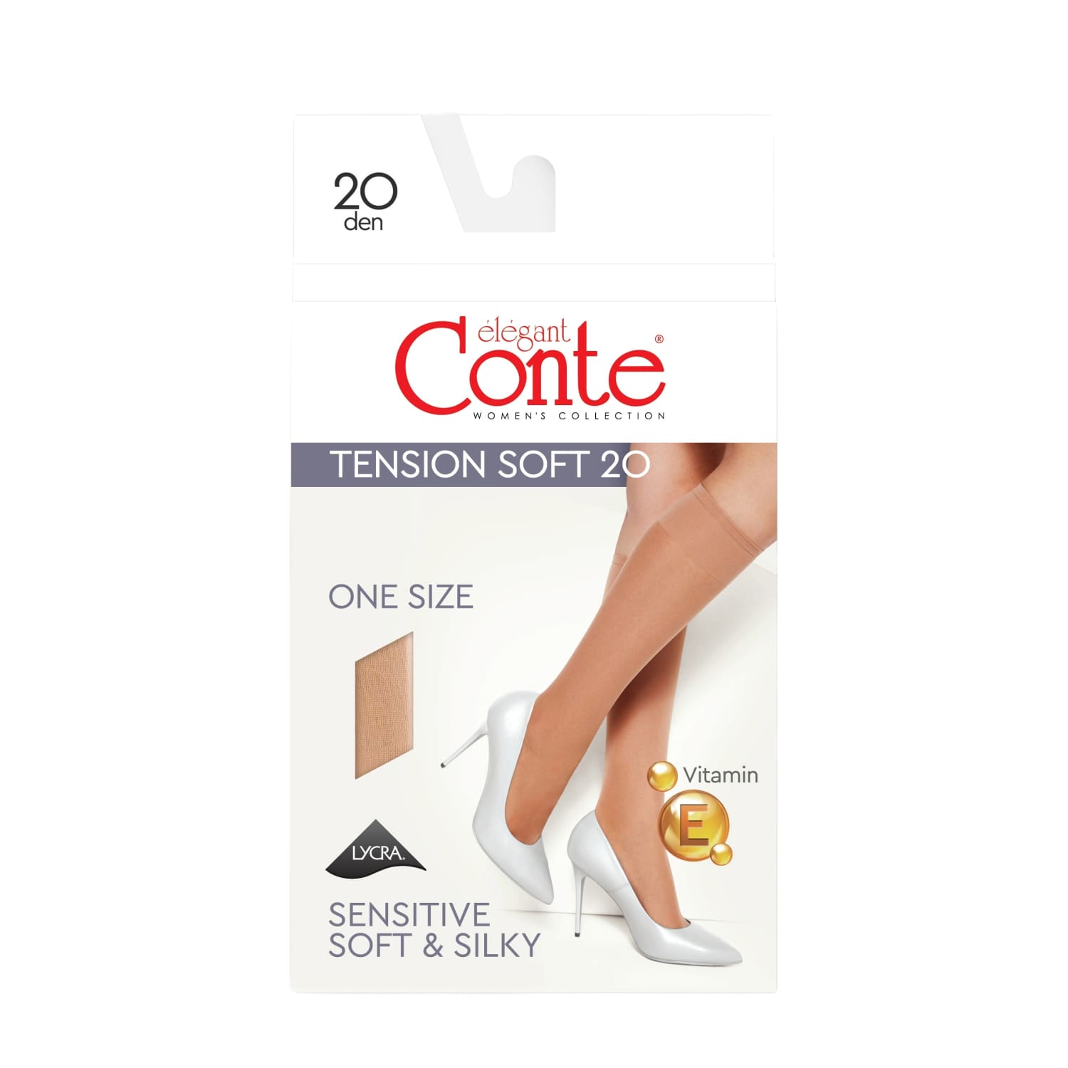 Pusg zeķes Conte Tension soft20 Nero uni
