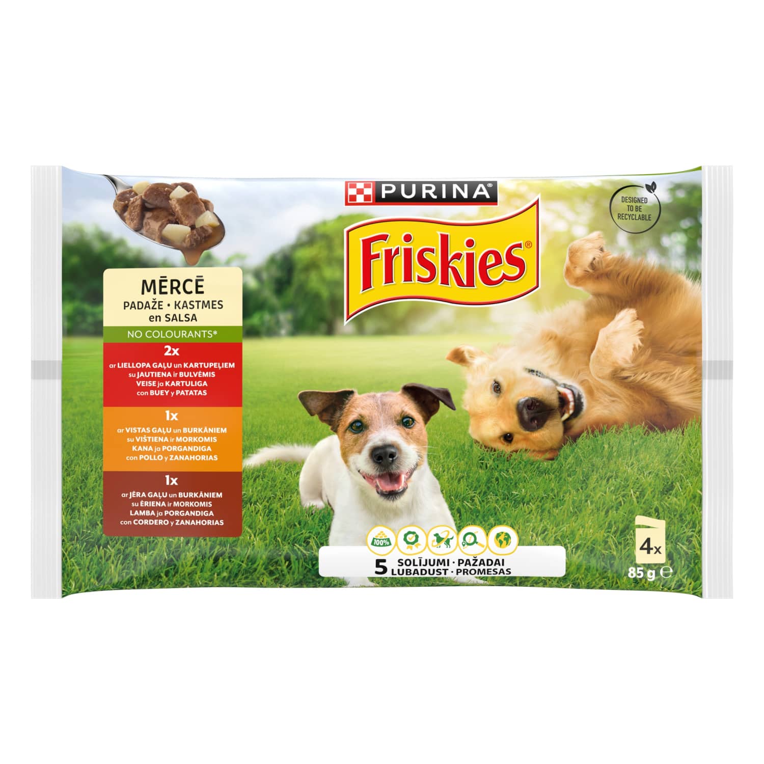 Koerakons. Friskies veis-kana-lamm. 4x85g