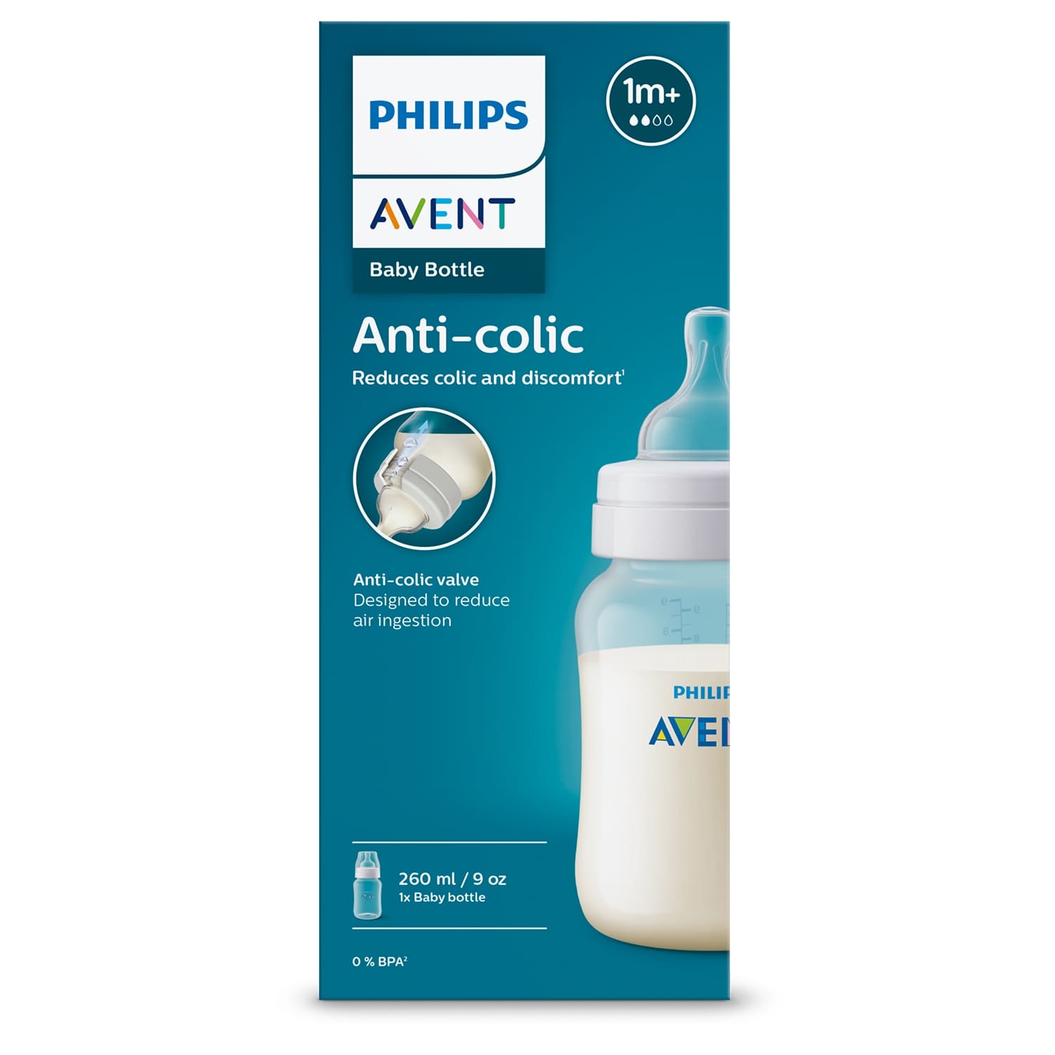 Bar. pud. Philips Avent 260ml, knup. 1m+ 1gab