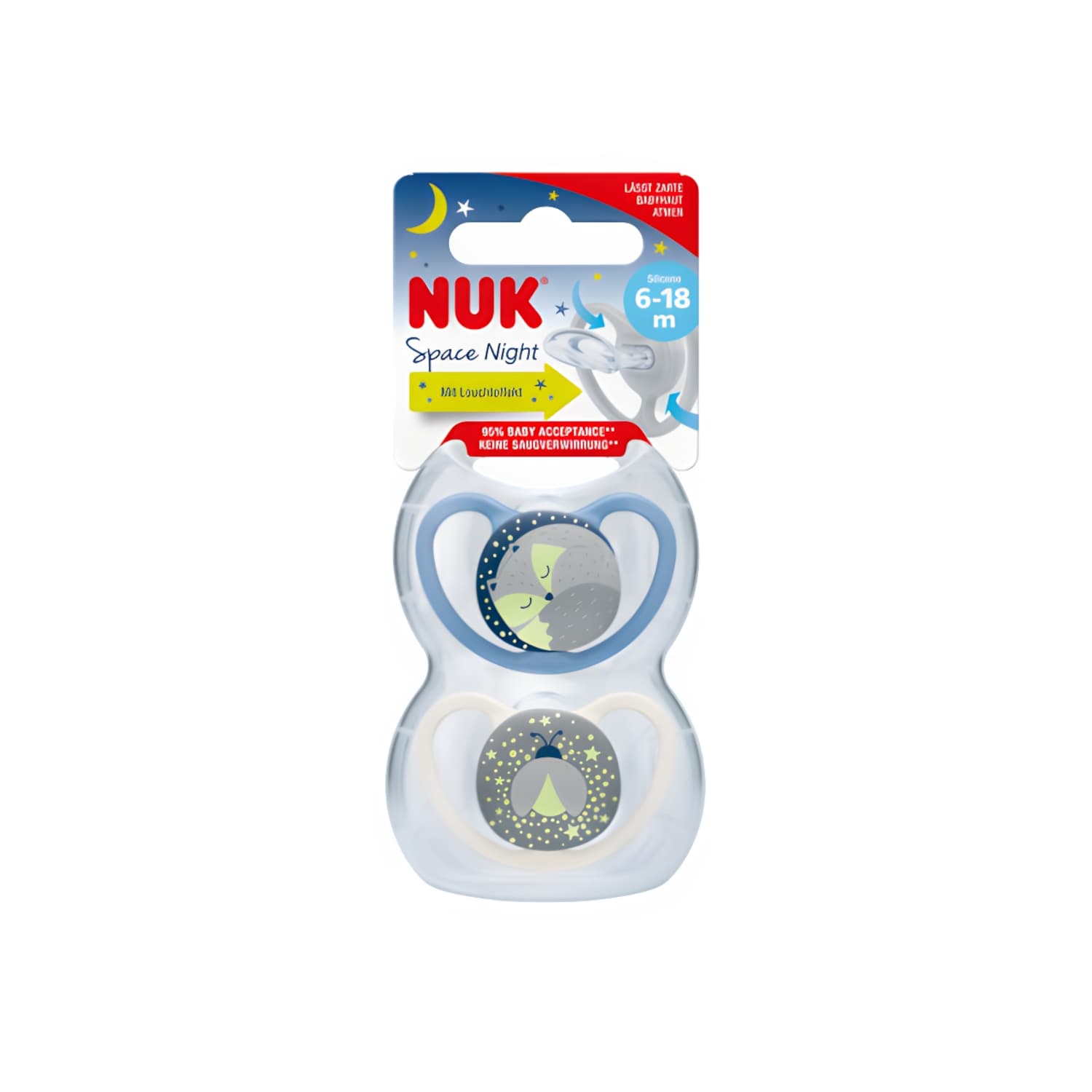 Lutt Nuk Space NGT, silikoon 6-18k 2tk.