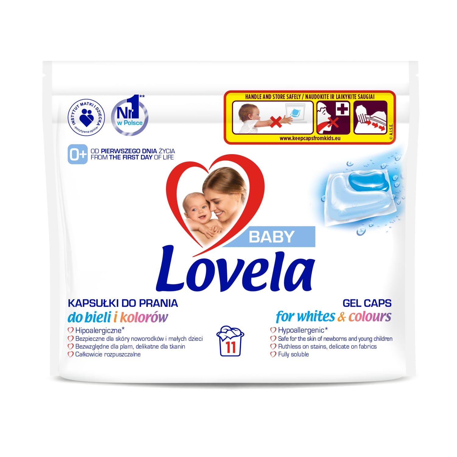 Mazg.kaps.Lovela Baby baltai, kr. veļai 11gab