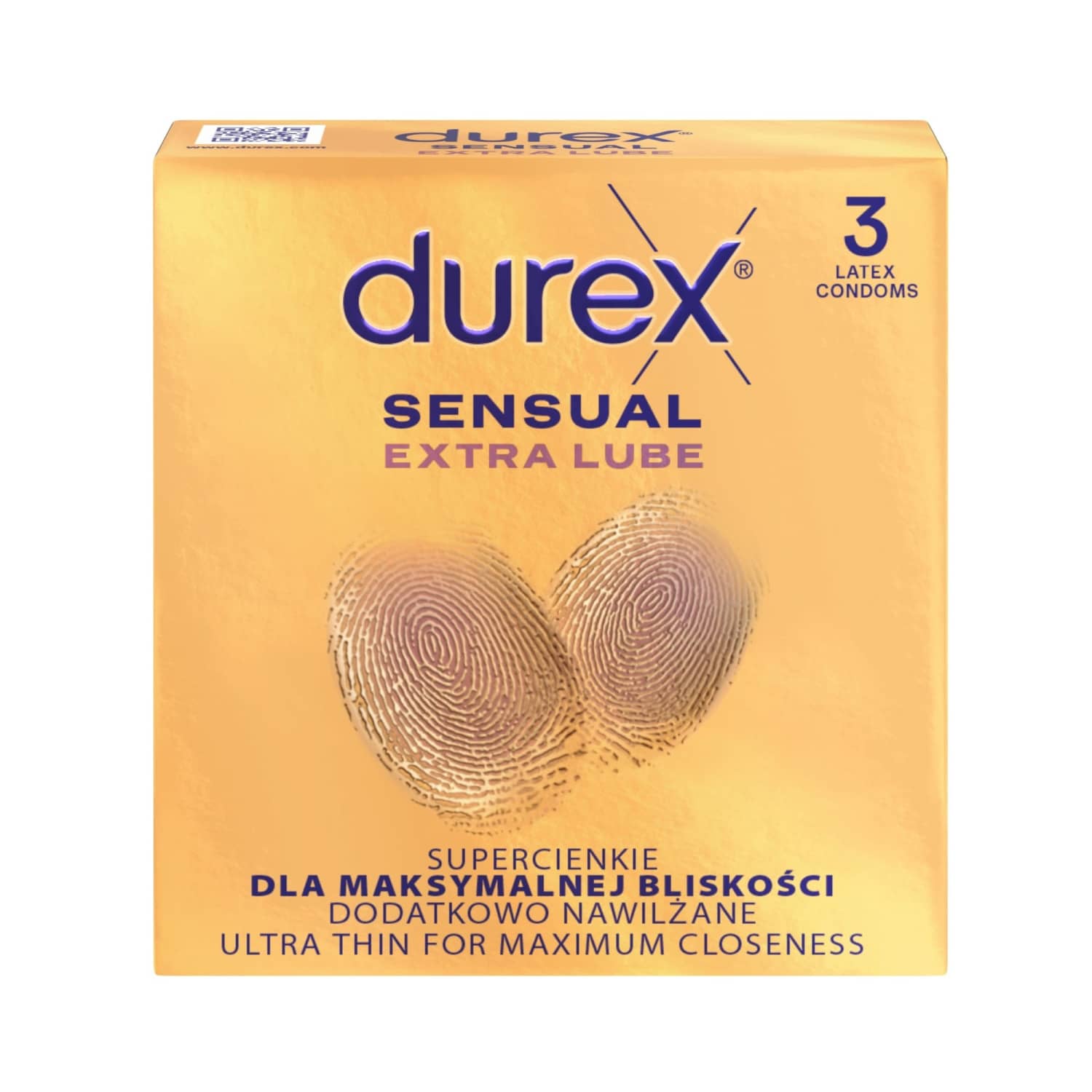 Prezervatyvai DUREX SENSUAL EXTRA LUBE, 3 vnt