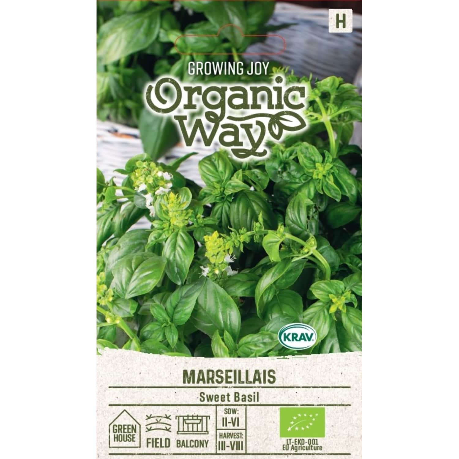 Sēklas ORGANIC WAY Baziliki Marseillais