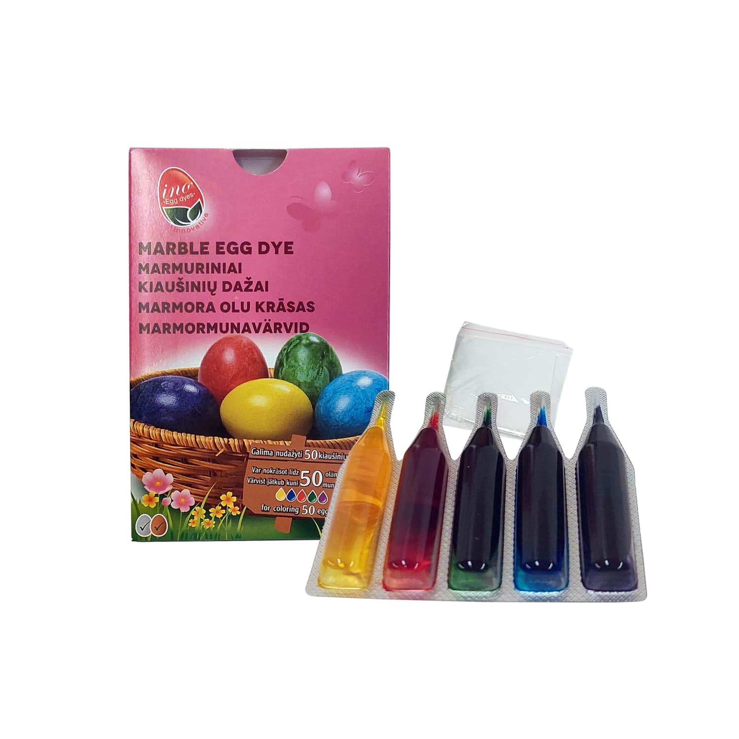 Marmuriniai kiaušinių dažai, 5 spalvos, ES26