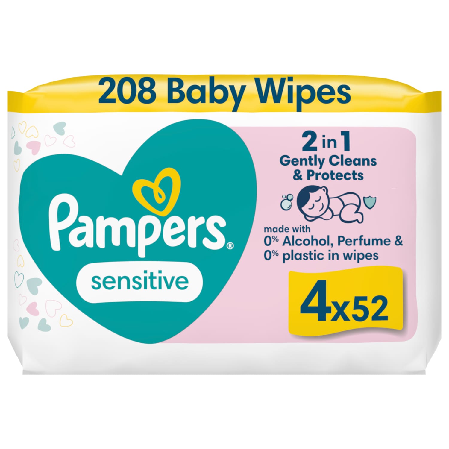 Drėgn. servetėlės PAMPERS SENSITIVE, 4x52 vnt