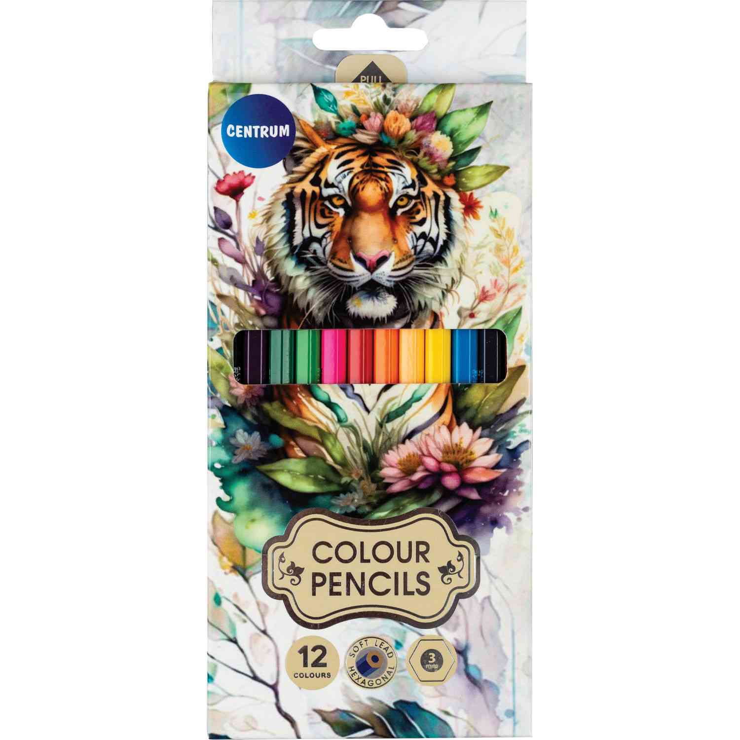 Värvilised pliiatsid Centrum Tiger 12tk