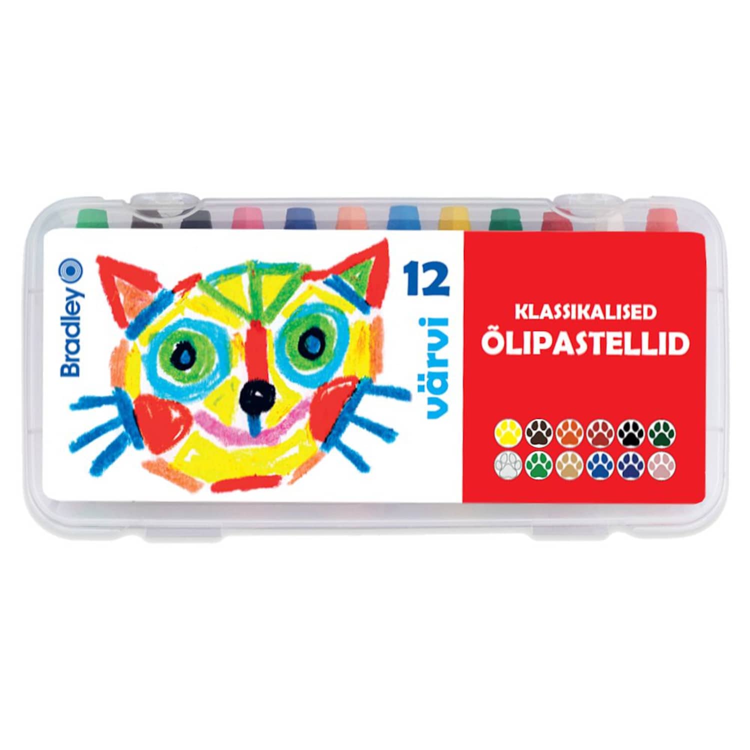 Õlipast. Bradley 12värvi plastkar. klas.
