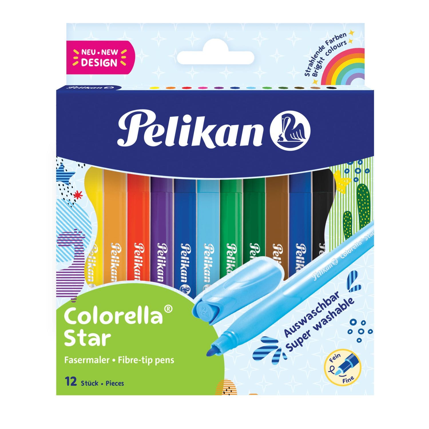 Flomasteriai PELIKAN COLORELLA STAR, 12 sp.
