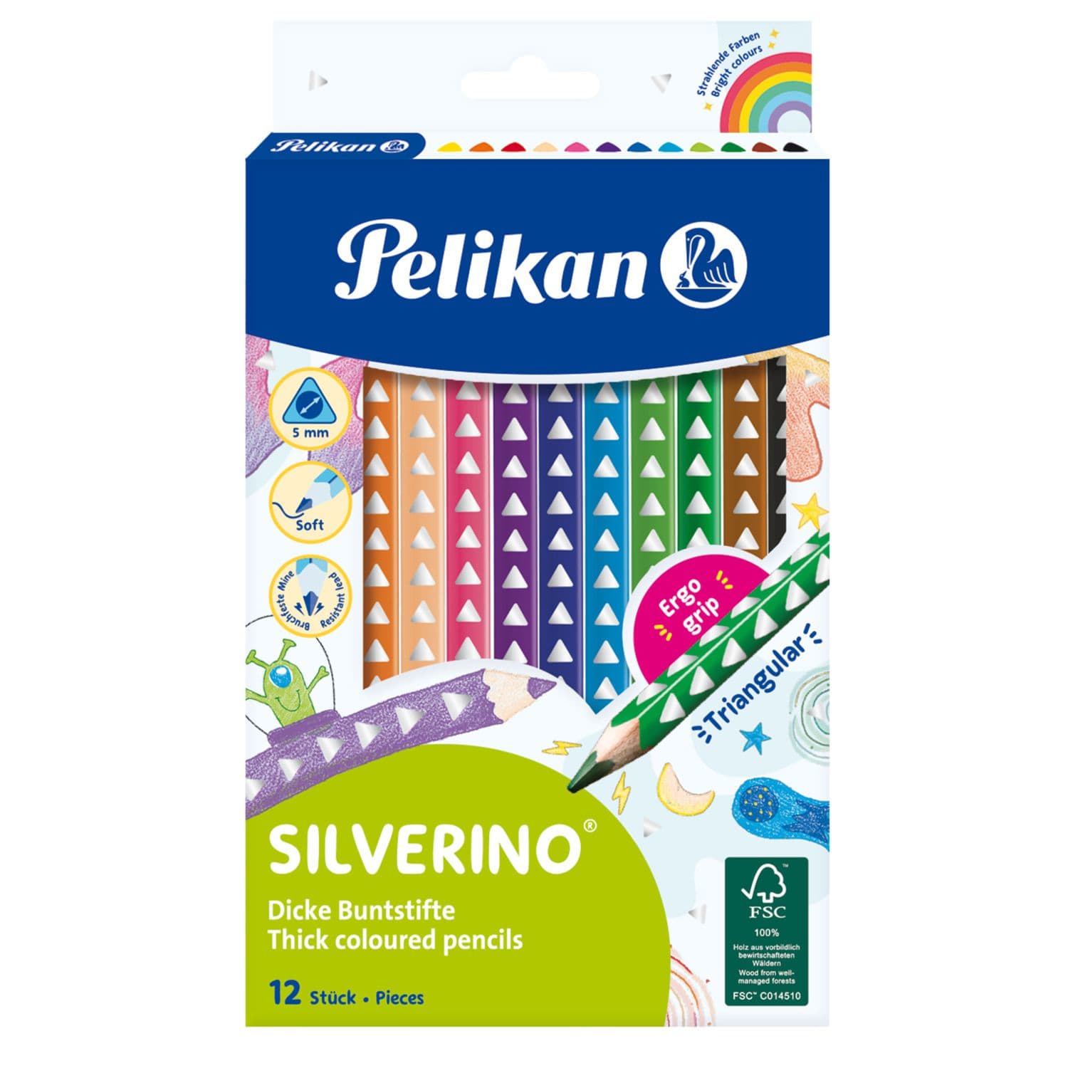 Värvipliiats Pelikan kolmnurk. jäme 12tk