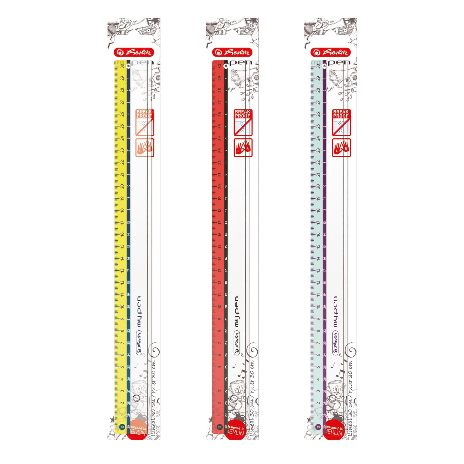 Liniuotė HERLITZ MY PEN, 30 cm, BS26