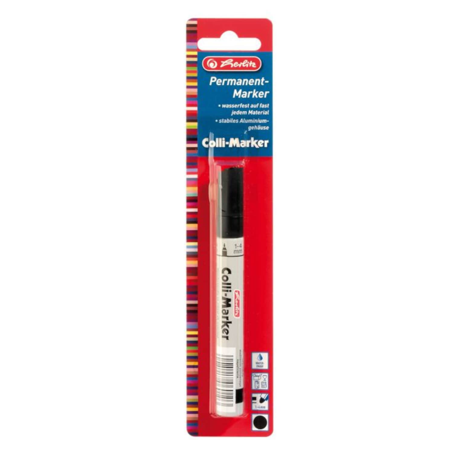 Juodas žymeklis HERLITZ, 1-4 mm, BS26