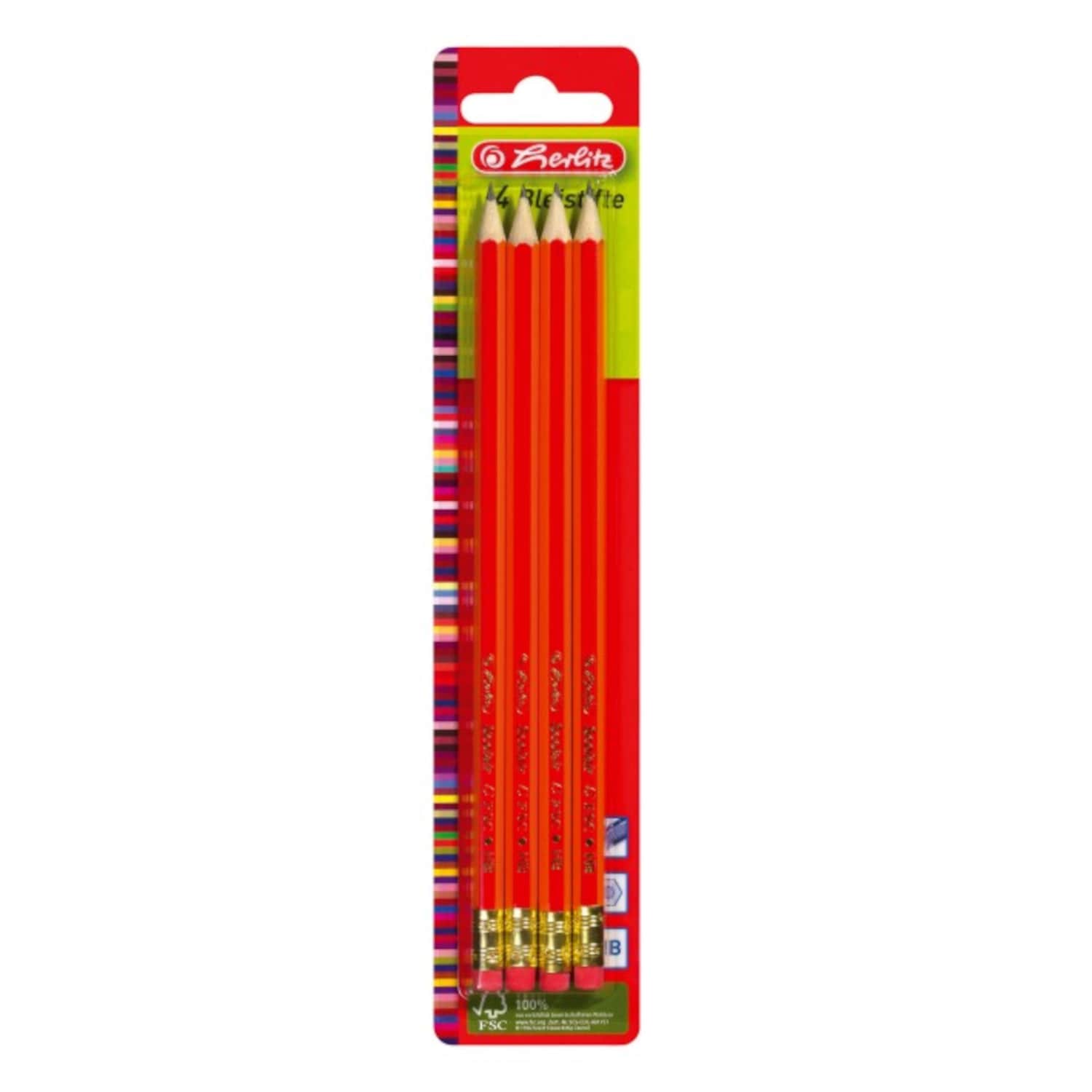 Grafīta zīmuļi Herlitz HB 4gab BS26