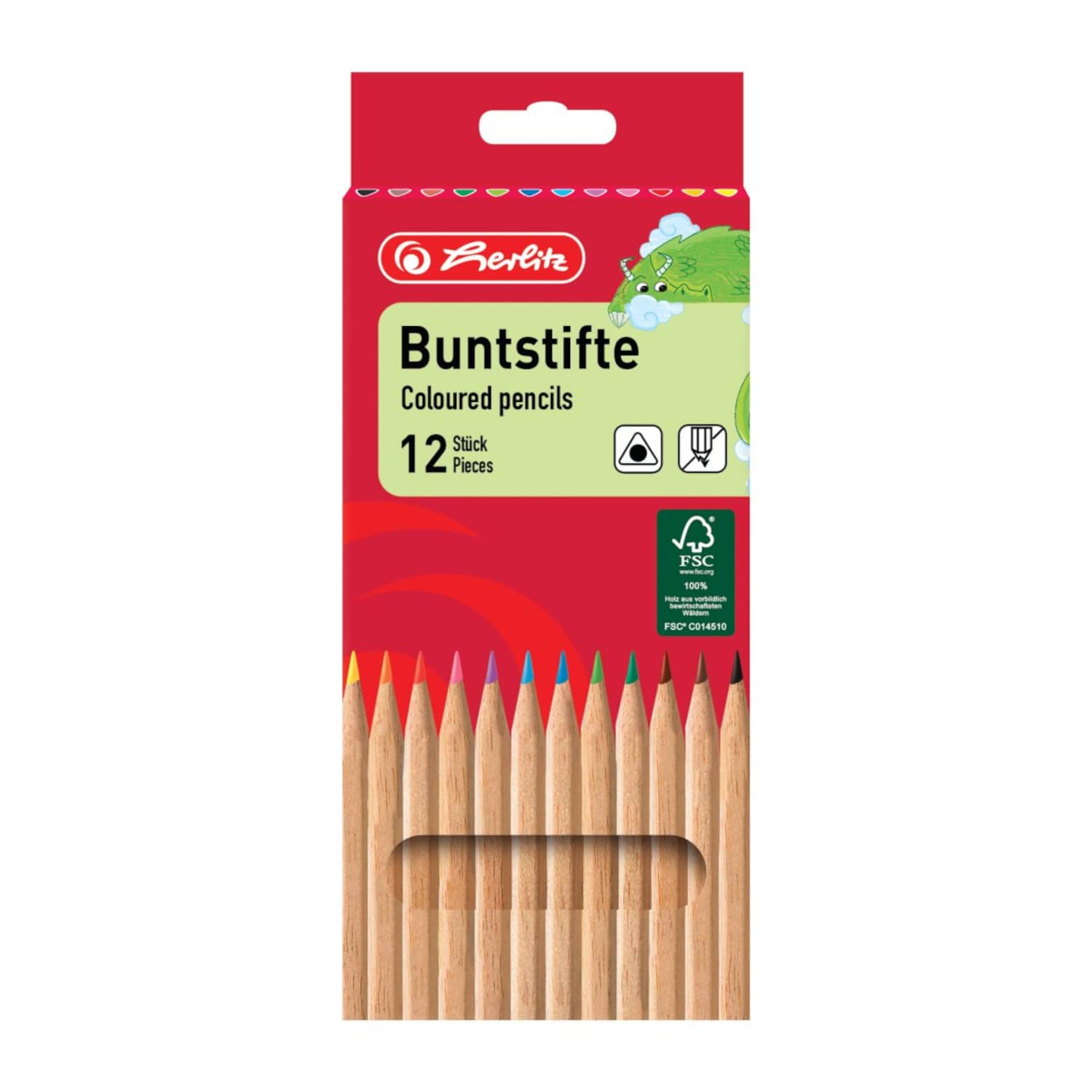 Spalvoti pieštukai HERLITZ, 12 vnt, BS26