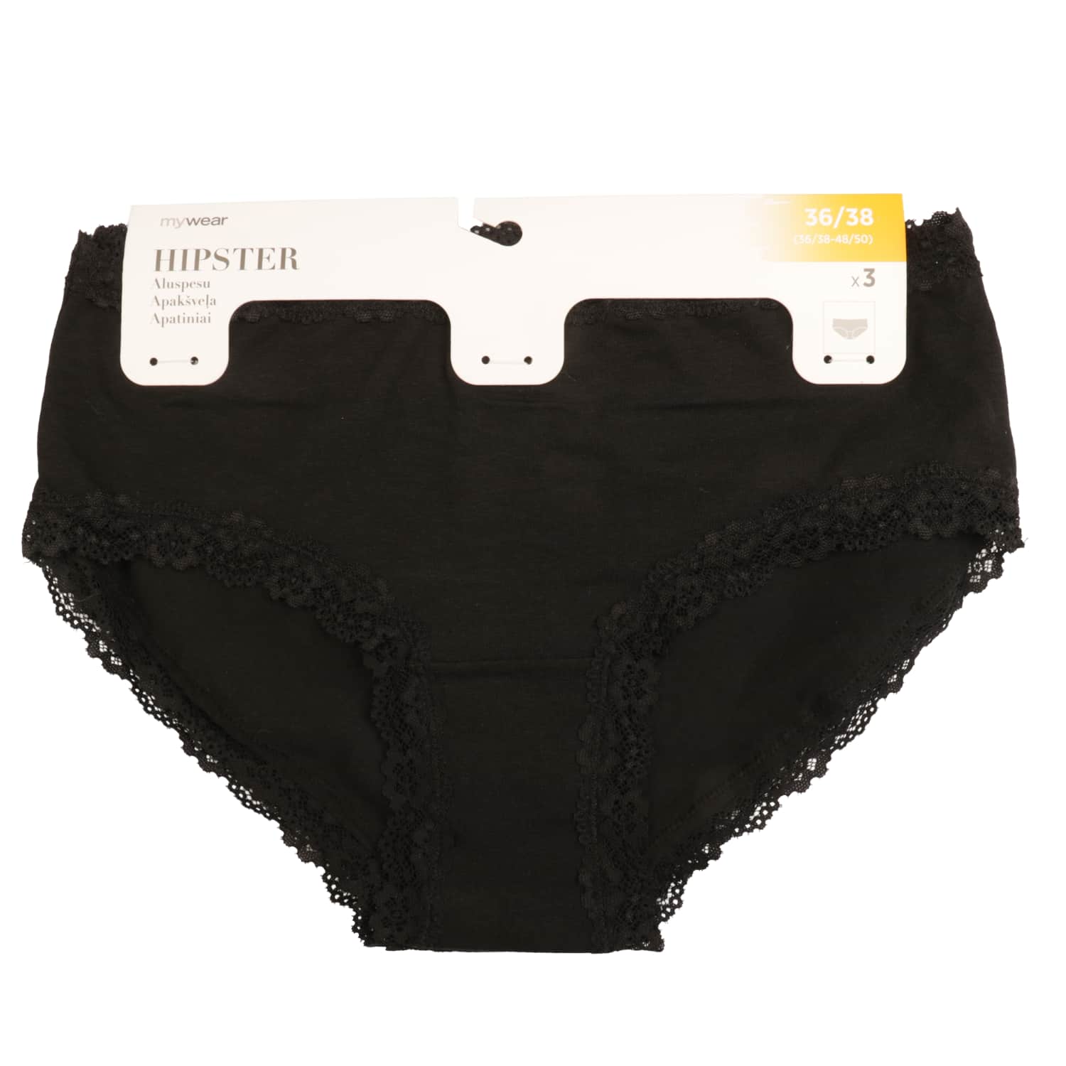 S. apakšbikses 36/38 Mywear 3 gab melnas