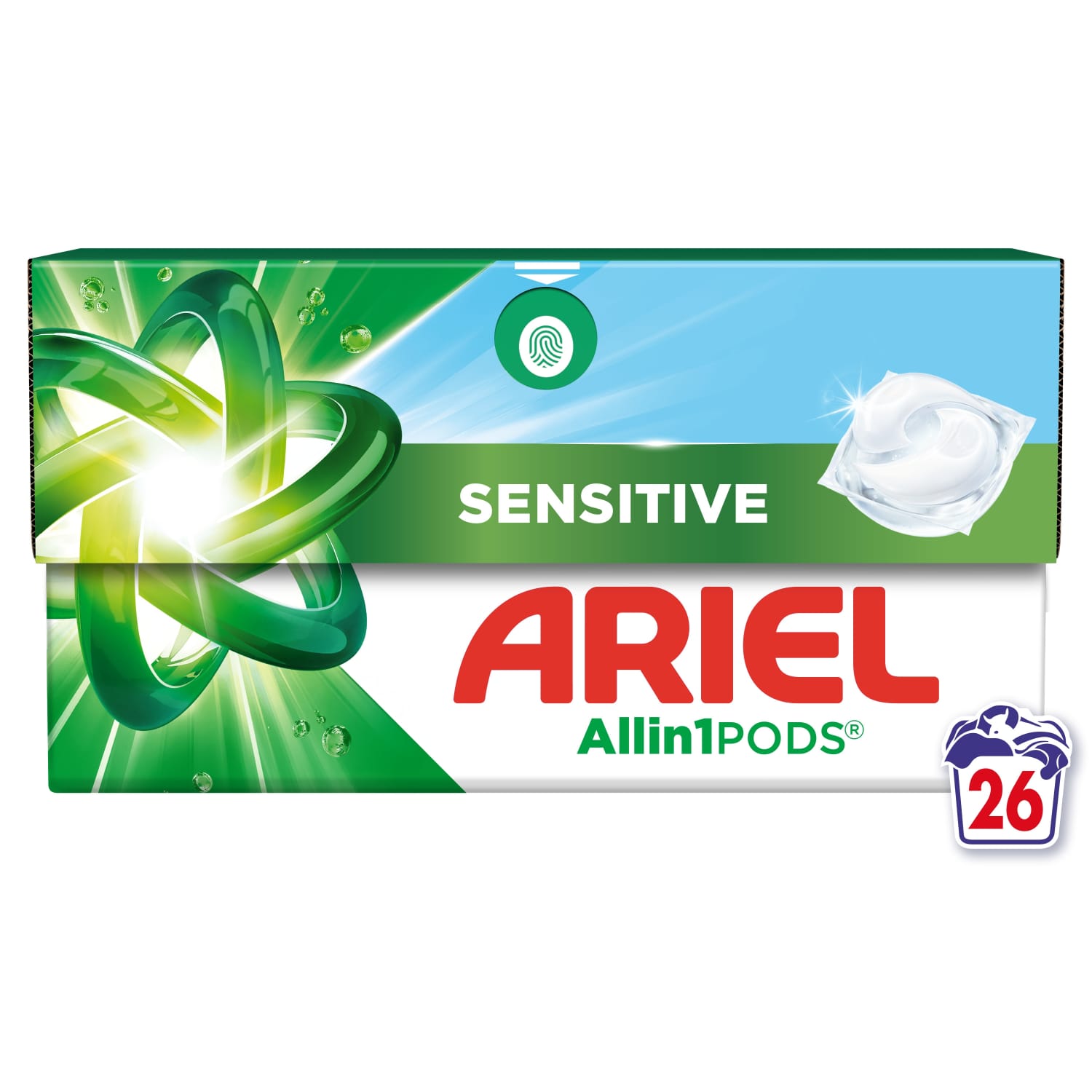 Skalbimo kapsulės ARIEL SENSITIVE, 30 vnt