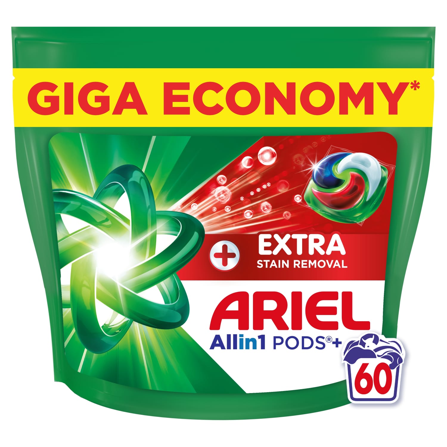 Veļas mazg. kapsulas Ariel Extra Clean 60gab.