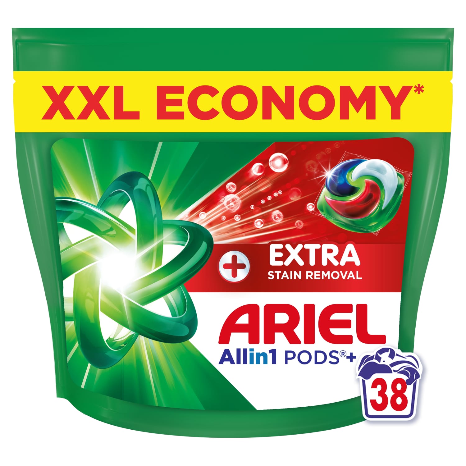 Skalbimo kapsulės ARIEL EXTRA CLEAN, 38 vnt
