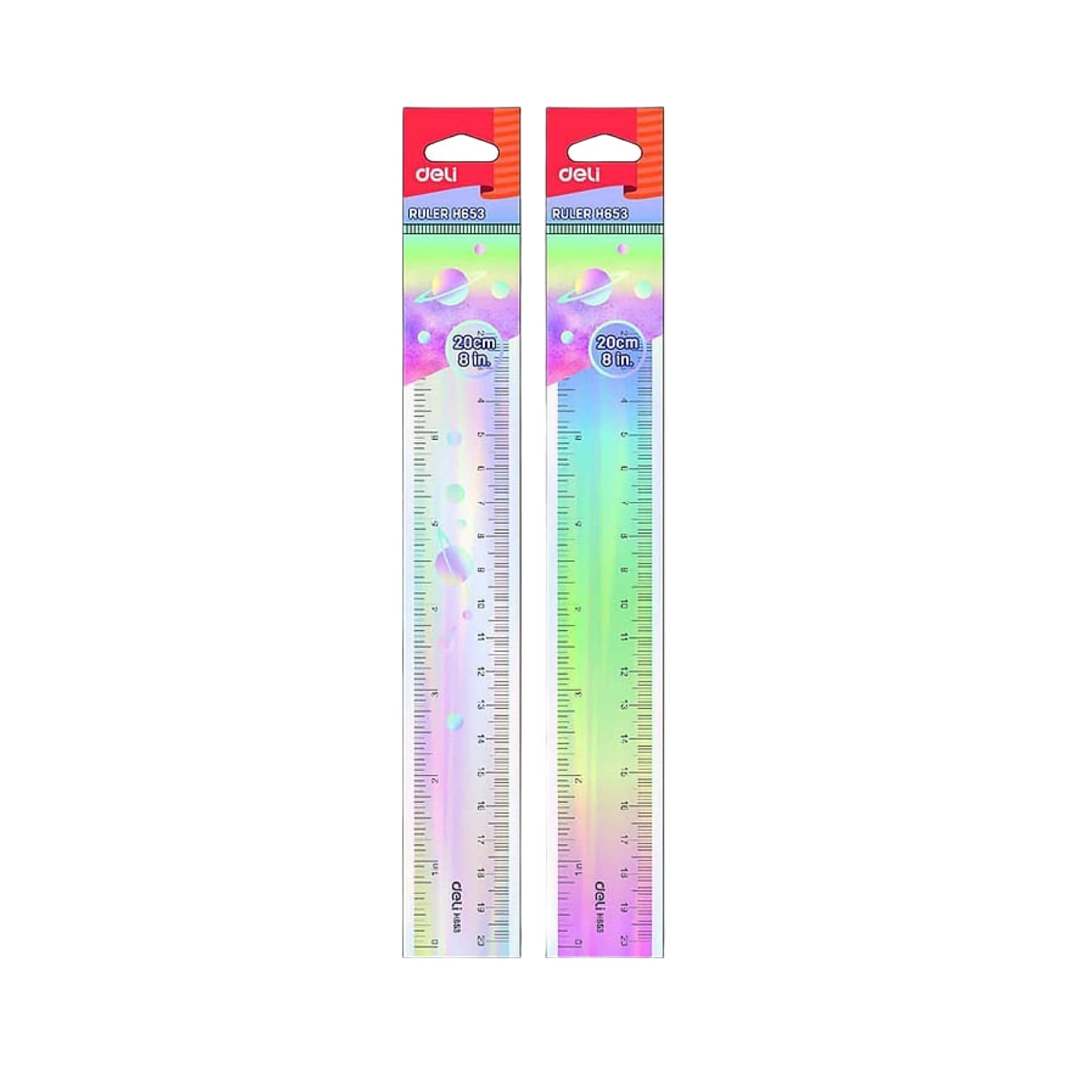 Lineāls Deli caurspīdīgs asorti 20cm