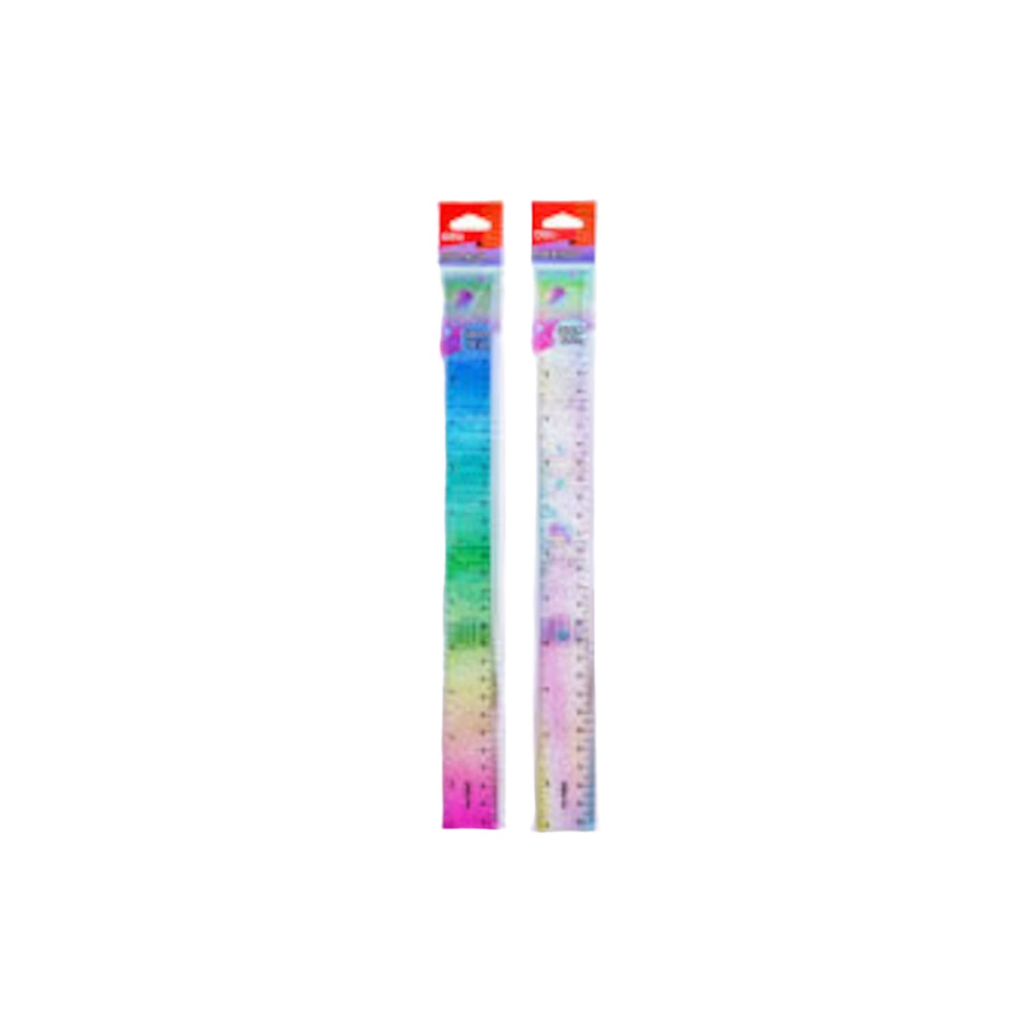 Lineāls Deli caurspīdīgs asorti 30cm