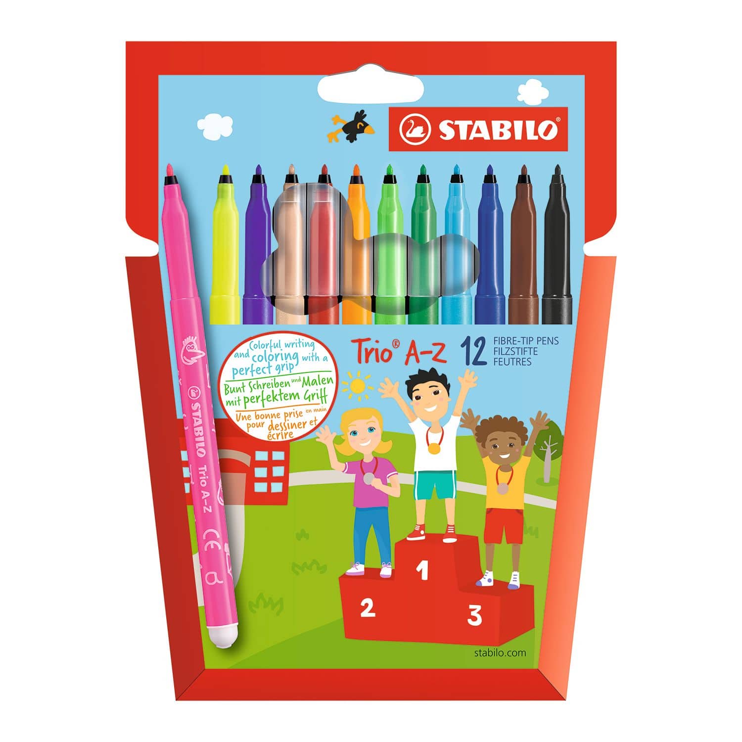 Žymekliai STABILO TRIOA-Z, 12 spalvų