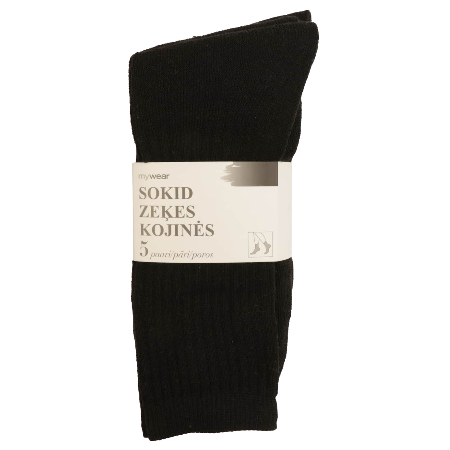 Sporta zeķes Mywear melnas 5p 41/45 AW25