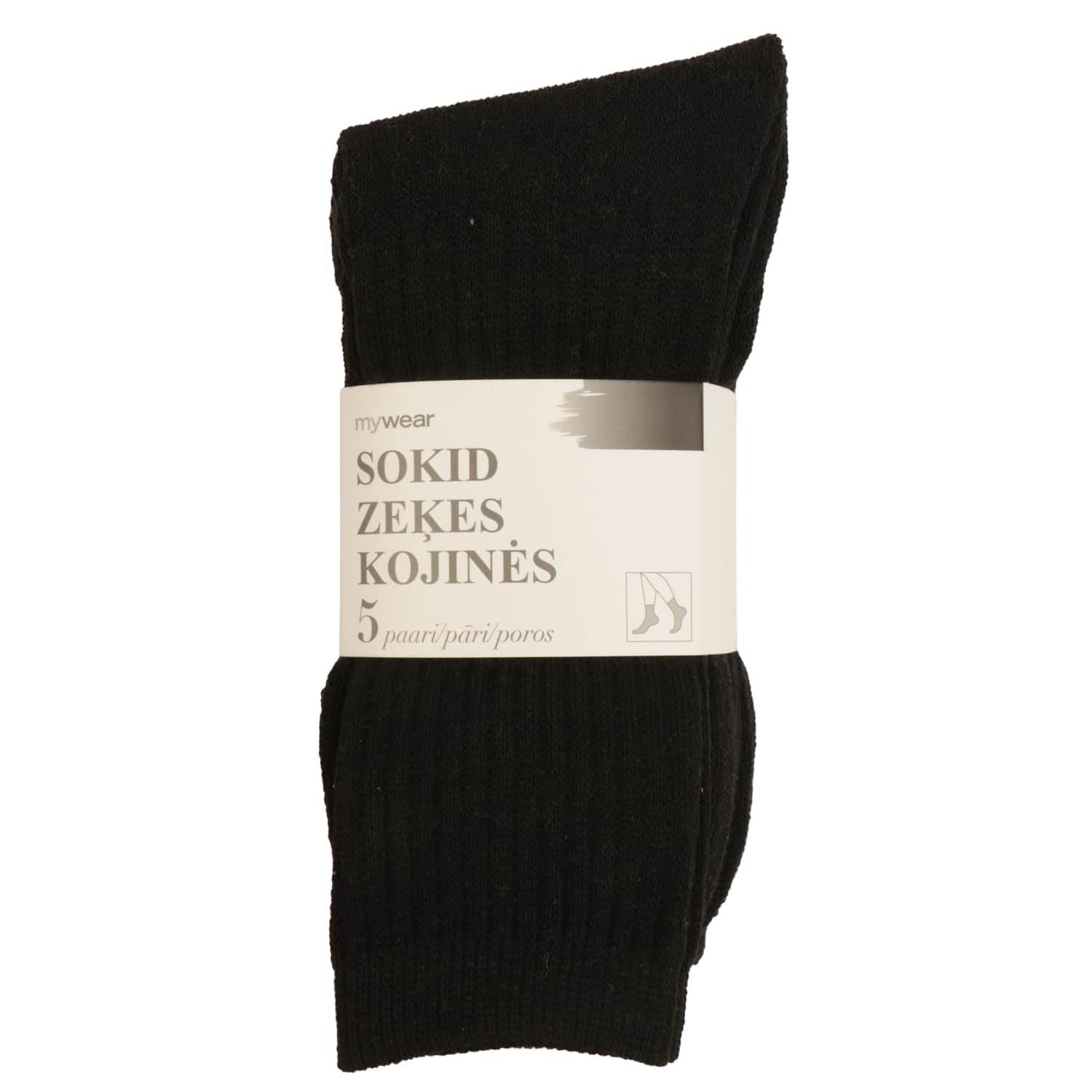 Sporta zeķes Mywear melnas 5p 37/40 AW25