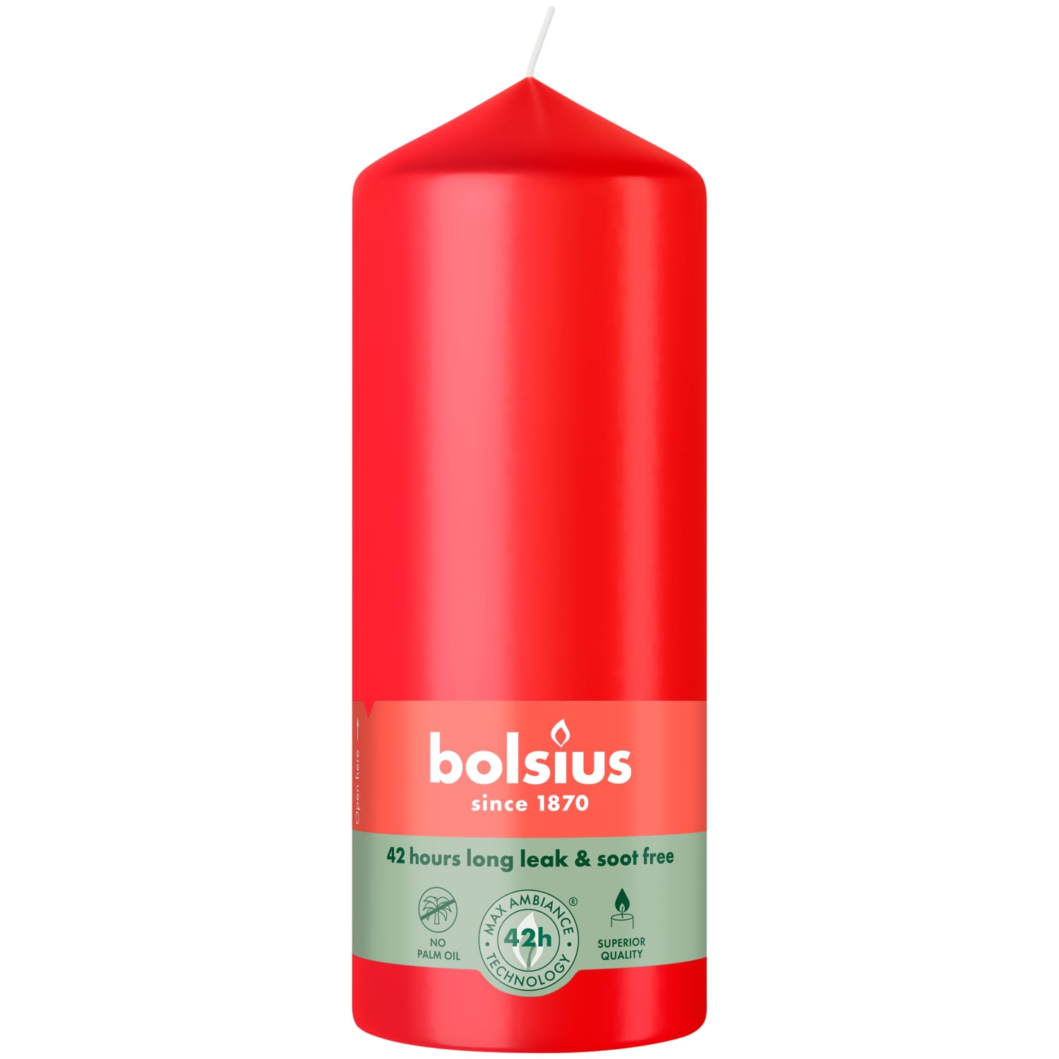 Küünal Bolsius silinder punane 120/58mm