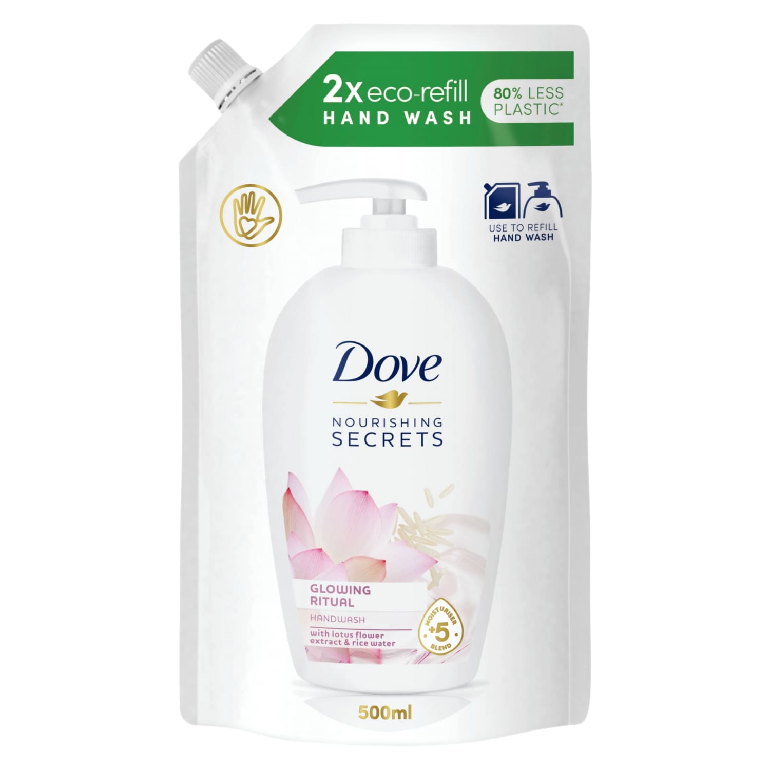 Šķidrās ziepes Dove Glowing Ritual 500ml