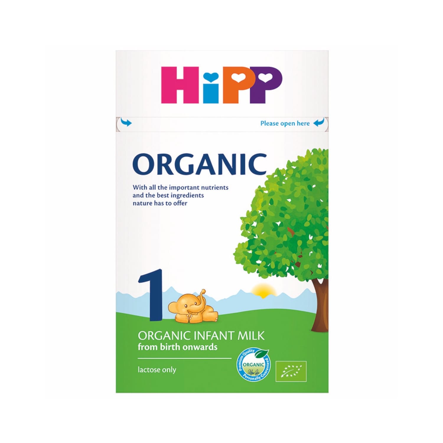 Dirbt. pieno miš. HIPP ORG. 1 0+mėn., 800 g