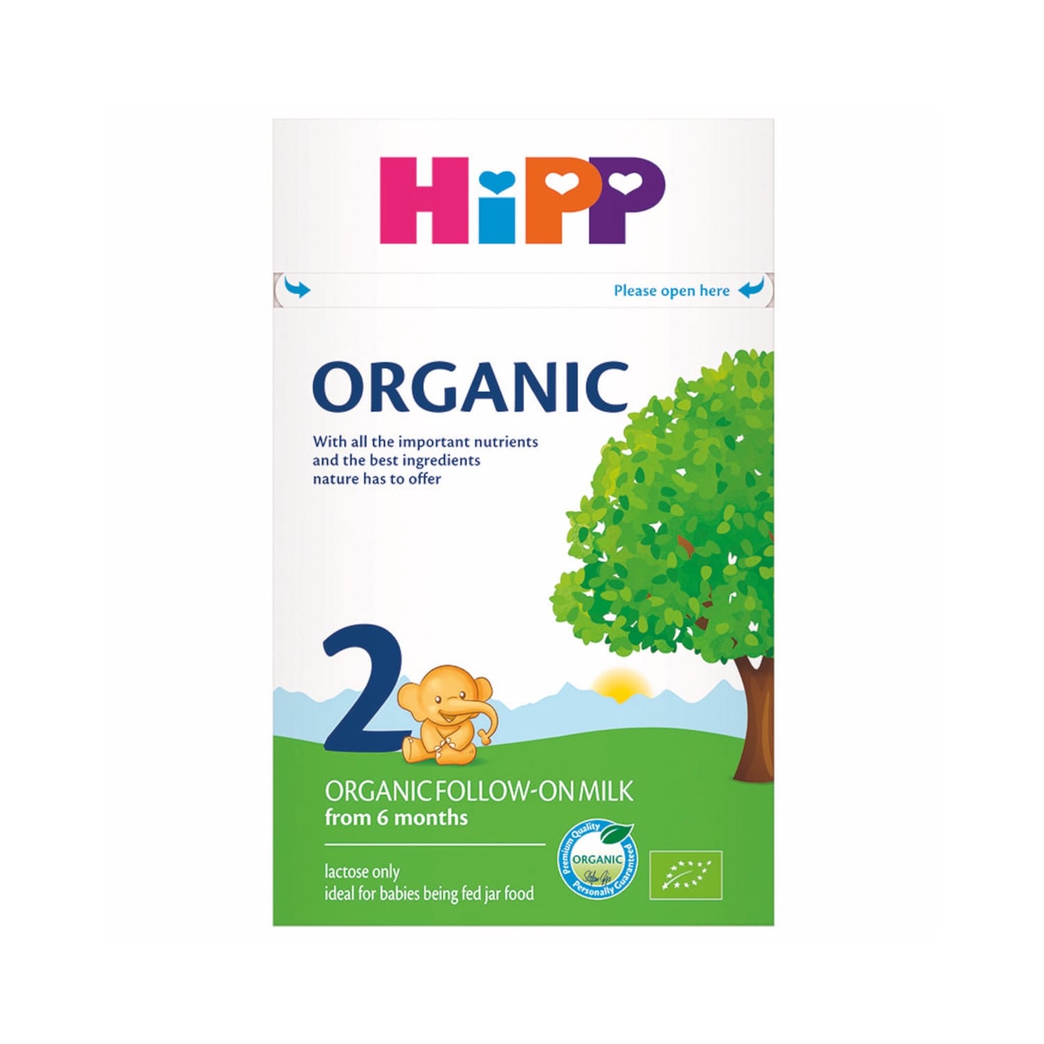 Dirbt. pieno miš. HIPP ORG. 2, 6 mėn., 800 g