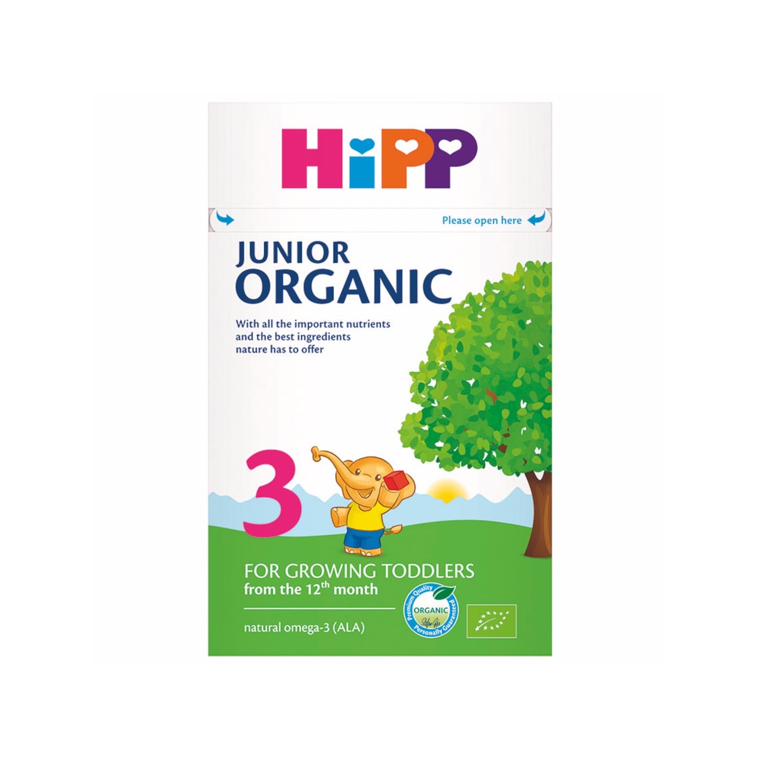 Dirbt. pieno miš. HIPP ORG. 3, 12 mėn., 500 g