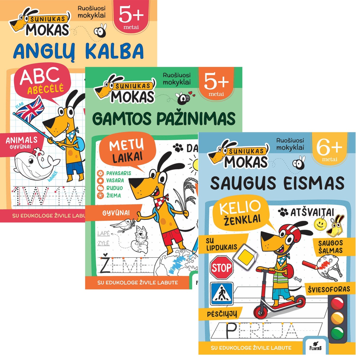 Spalv. knyga ŠUNIUKAS MOKAS. UŽDUOTĖLĖS