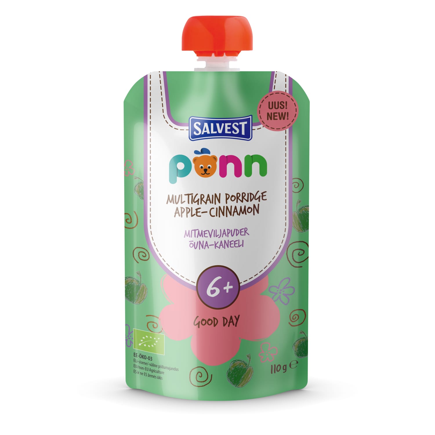 Mitmeviljapud. õuna-kaneeli 6k+ Põnn öko 110g